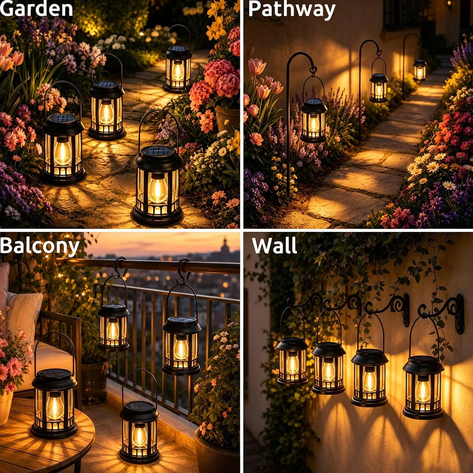 yowin Lanterne Solaire Exterieur Jardin 2 Pièces Lampe Solaire Suspension LED IP44 Étanche