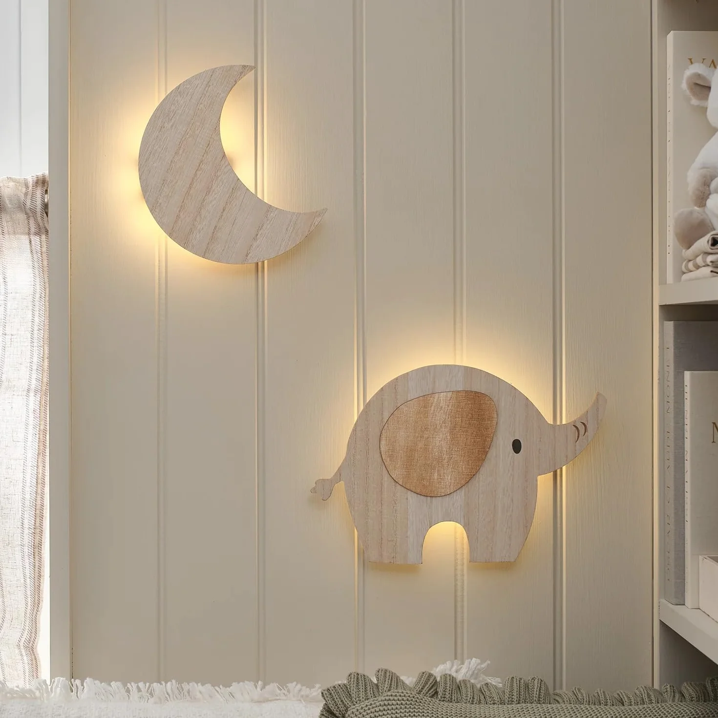 Lights4fun Applique murale lune LED blanc chaud 20 x 3 x 20 cm