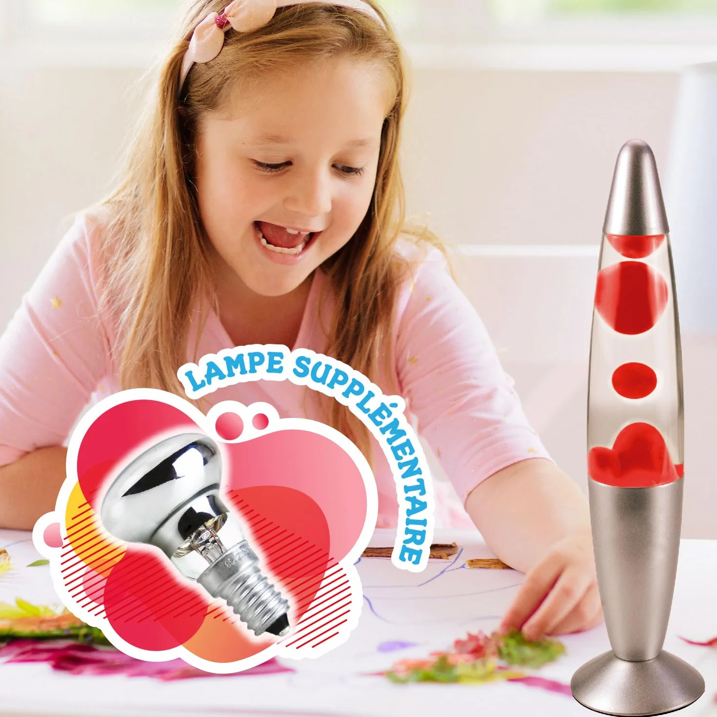 Science4you Lampe à Lave Rouge - Veilleuse Décoration Chambre Enfants 8-14 Ans