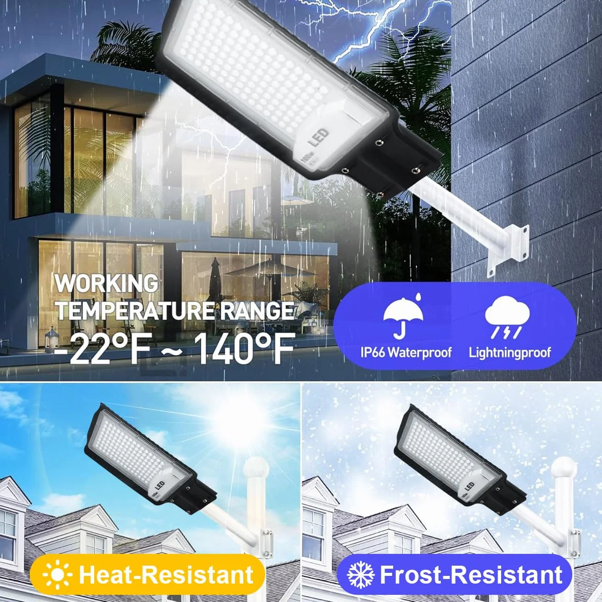 Eleganted 2pcs 100W LED Réverbères Lampe Exterieur 6500K IP66 Étanche Pour Rue Garage