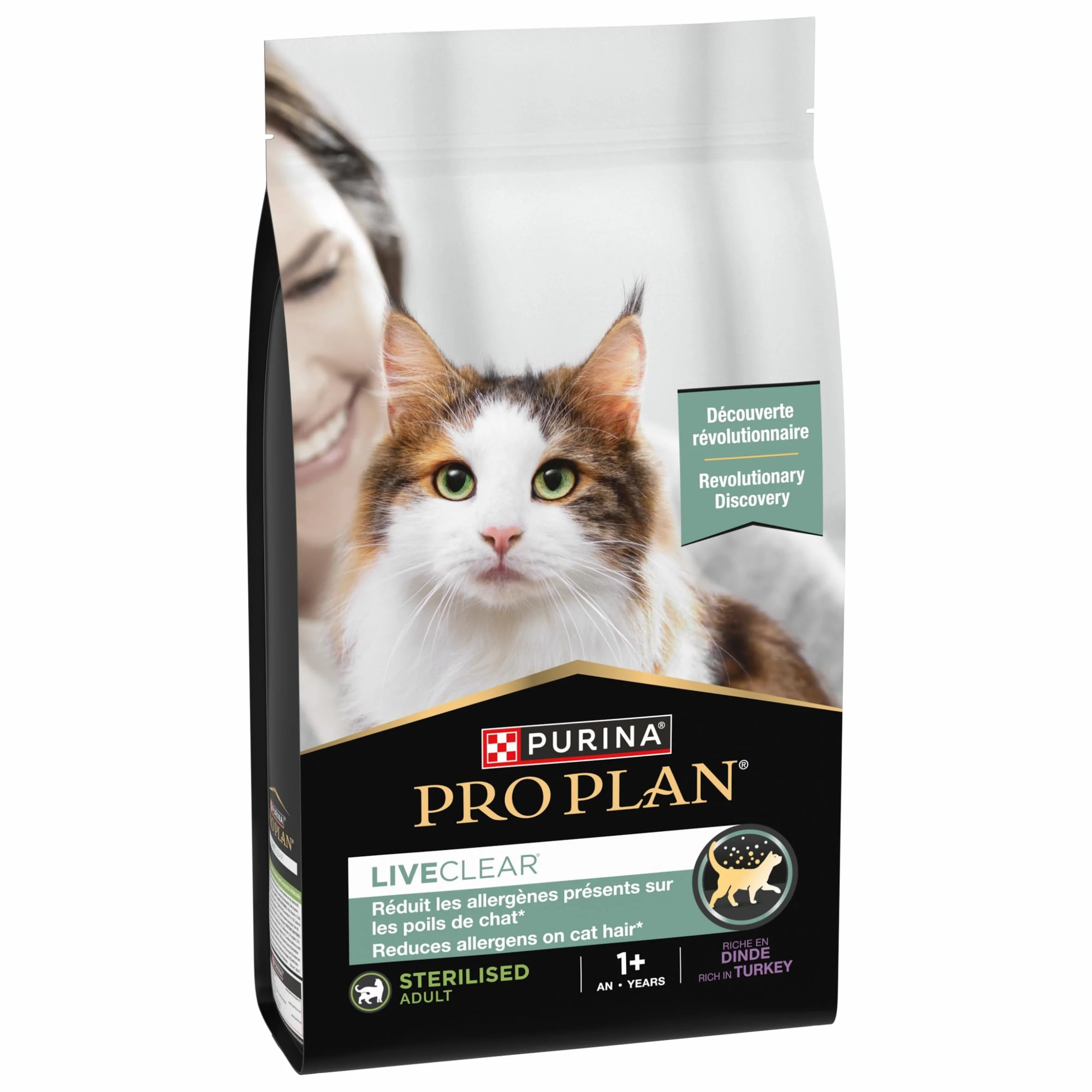 PURINA PRO PLAN Liveclear Croquettes Chat Adulte Stérilisé Dinde 1,4kg