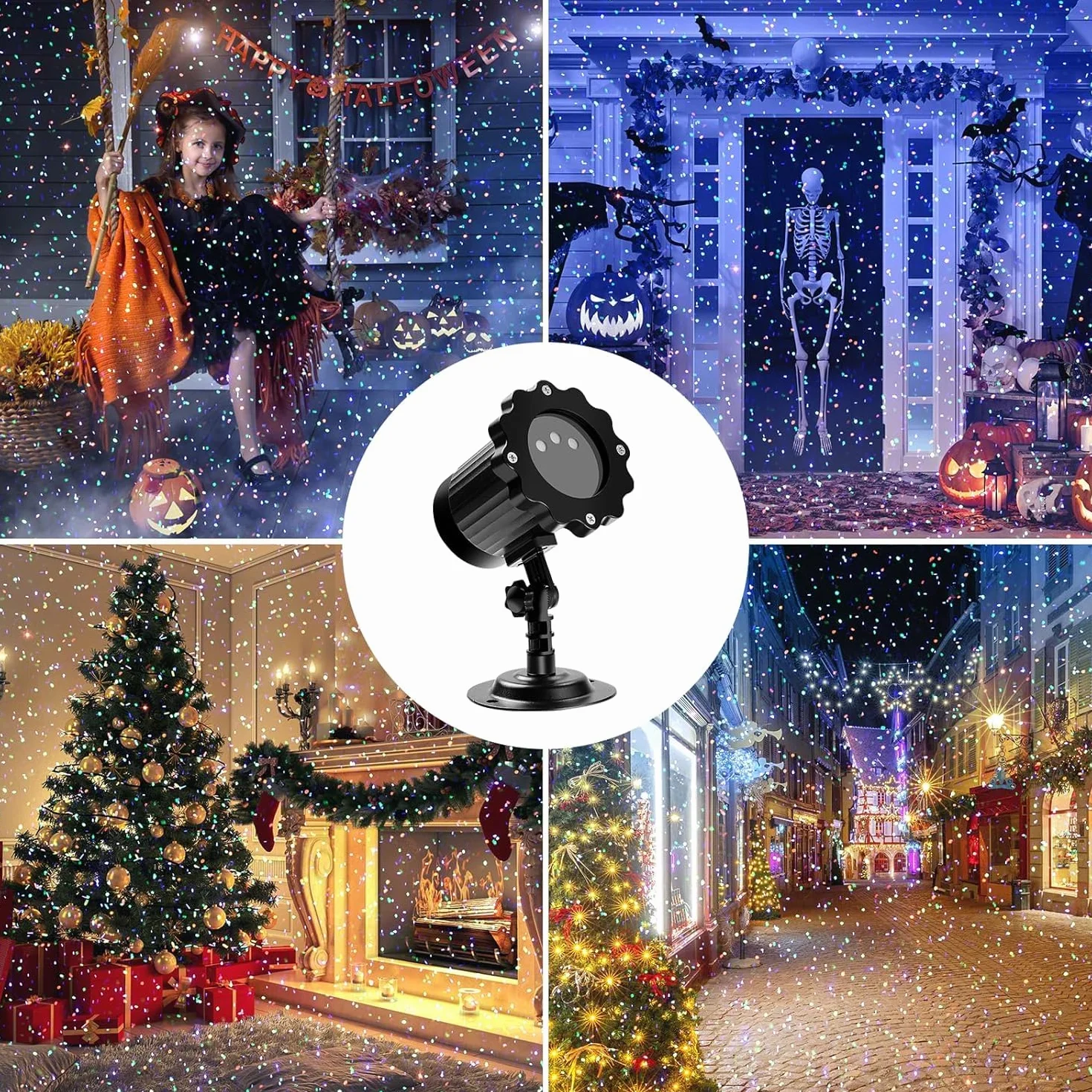 Projecteur Laser Exterieur Noel 3 Couleurs avec Télécommande IP65 16,5 Pieds Decoration Lumière Laser