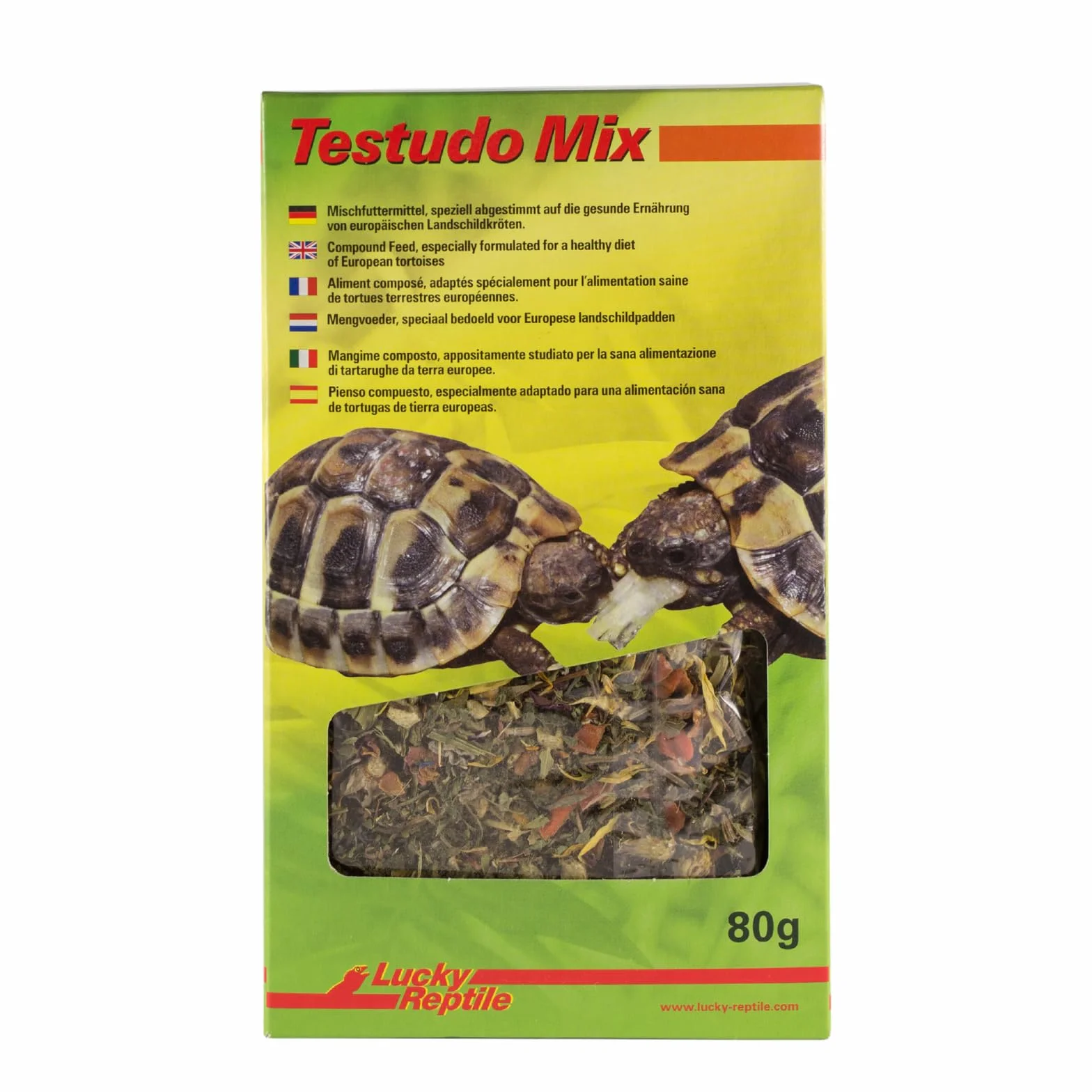 Lucky Reptile Testudo Mix 80g Nourriture pour Tortues terrestres avec Fleurs séchées & Herbes