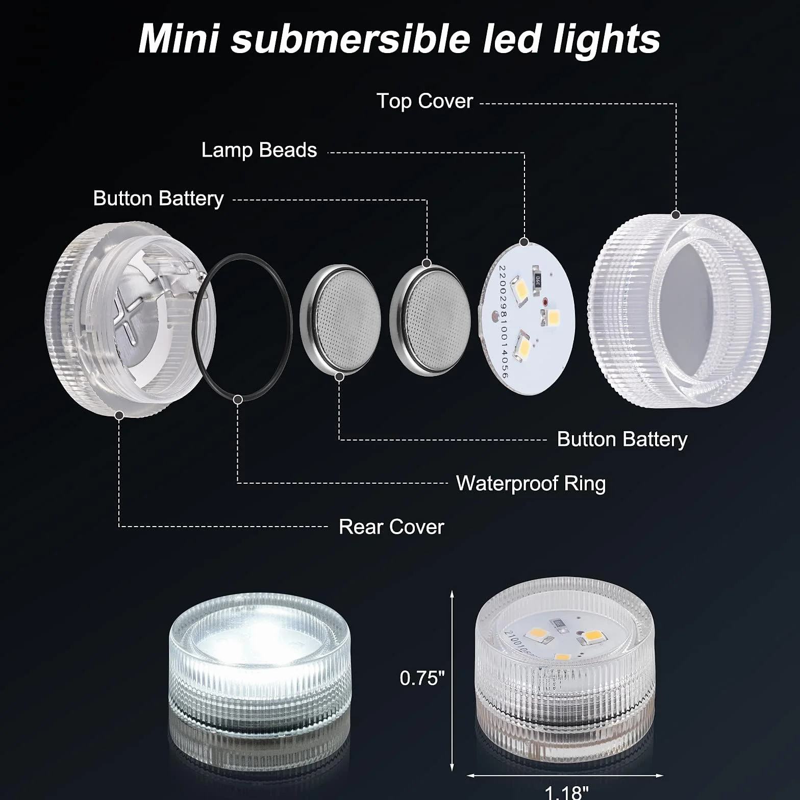 Mini bougies chauffe-plat LED étanches blanches pures à piles pour mariages piscines vases