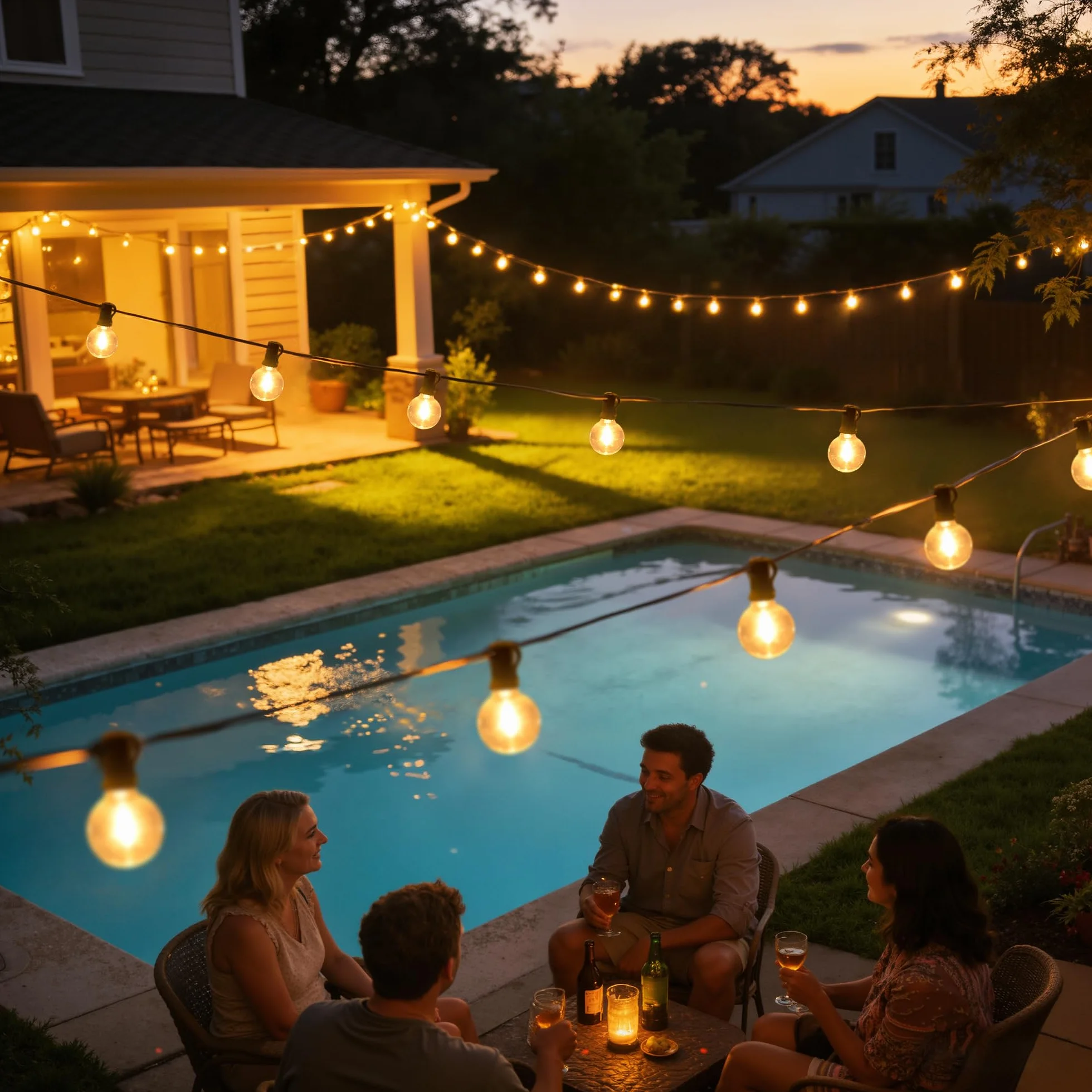 Guirlande Lumineuse Exterieure 10M IP45 Imperméable Connectable LED G40 Ampoules Plug&Play