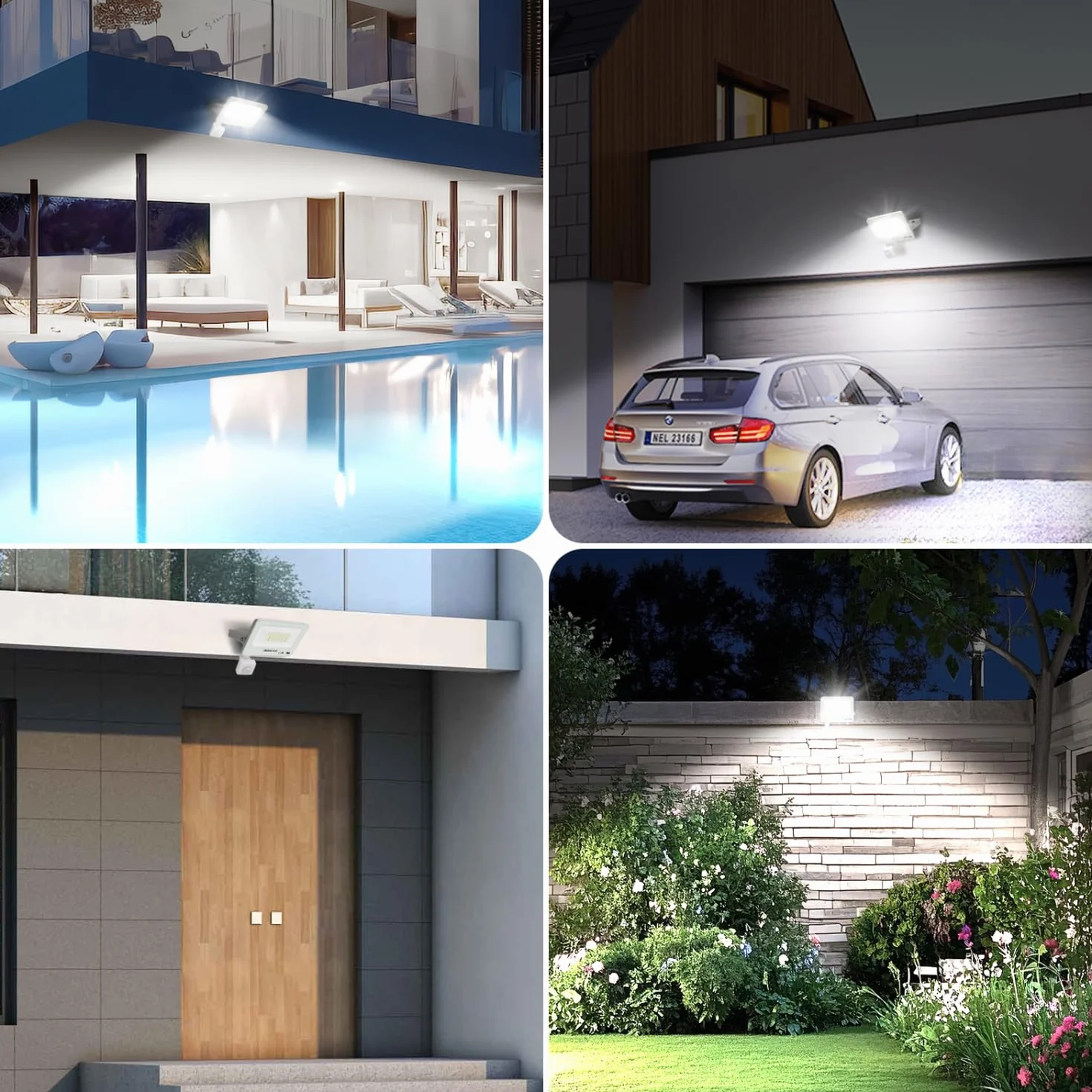 Aigostar 20W Projecteur LED Extérieur avec Détecteur de Mouvement, 1650LM IP65 Blanc Froid 6500K