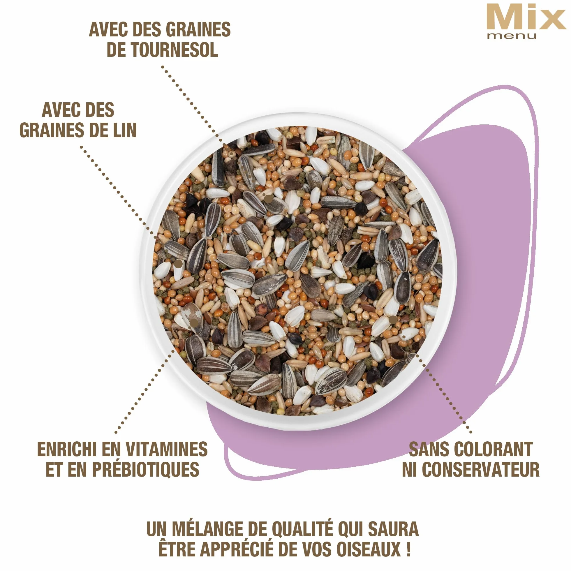 Riga Menu Mix Grandes Perruches Nourriture Oiseaux Graines 900 g