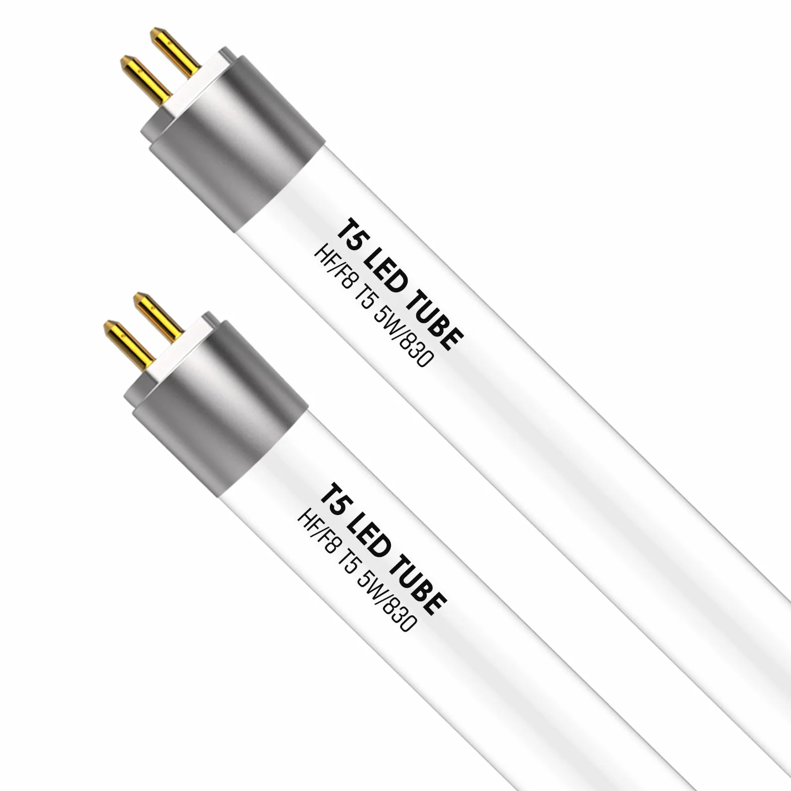Lot de 2 tubes LED T5 courts 288 mm 5 W 685 lm 3000 K culot G5 remplacement ampoules T5 classiques 8 W EVG basse tension lumière blanche chaude