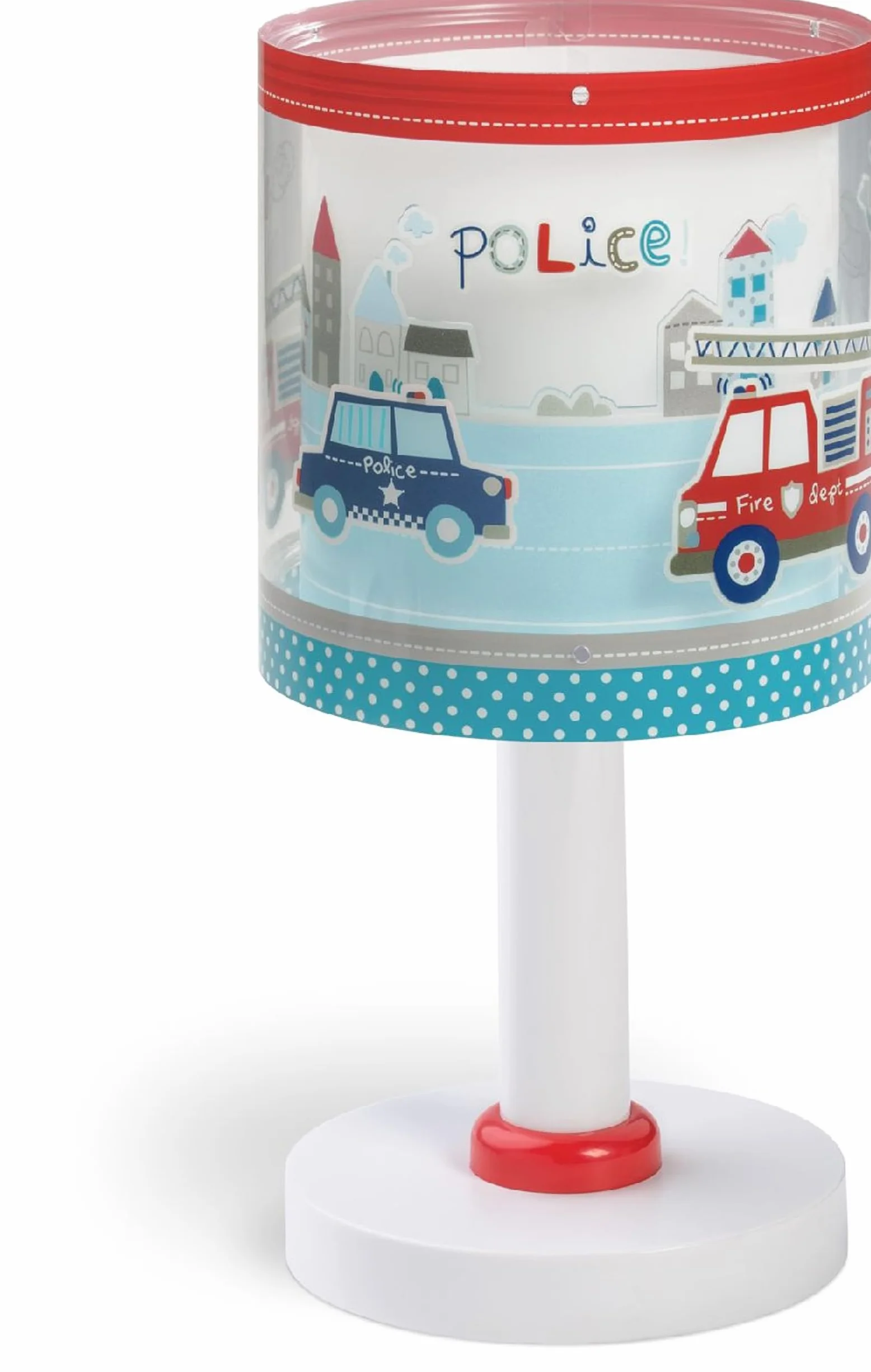 Dalber Lampe de chevet enfant Police Pompiers G4 LED 4 W Bleu