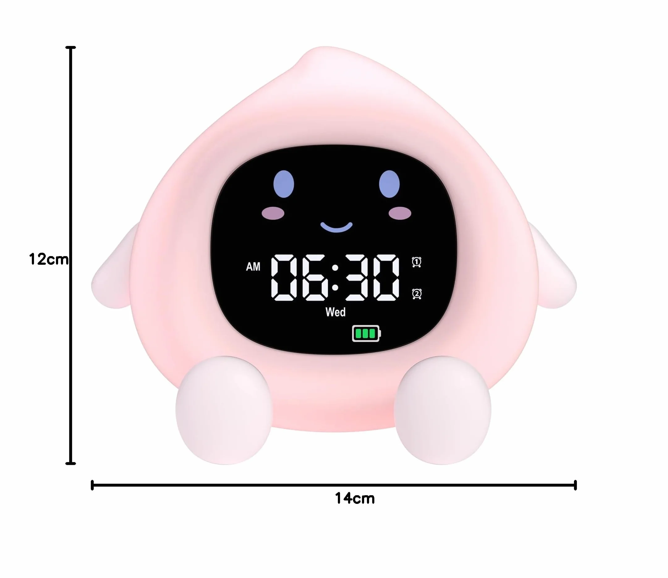Réveil Enfant Éducatif Jour/Nuit 2 Alarme 7 Couleurs 30s Arrêt Automatique Luminosité Réglable Bruit Blanc 12/24 Heure Snooze 10 Chansons