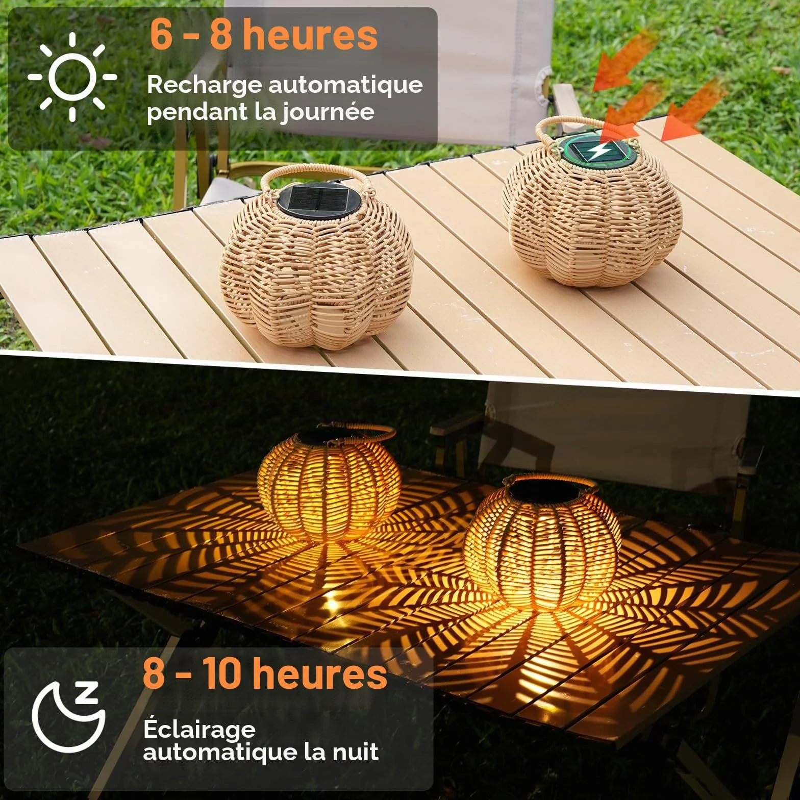 Lampe Solaire Exterieur IP65 Étanche 2 Lanterne Suspension Jardin Balcon Terrasse