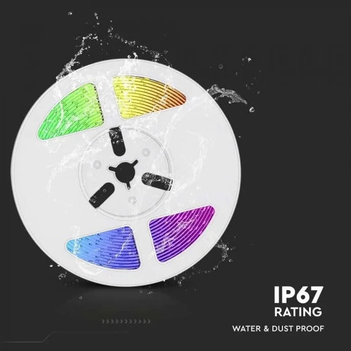 V-TAC Bande LED 6 W avec panneau solaire et télécommande IP67 5 m RGB multicolore
