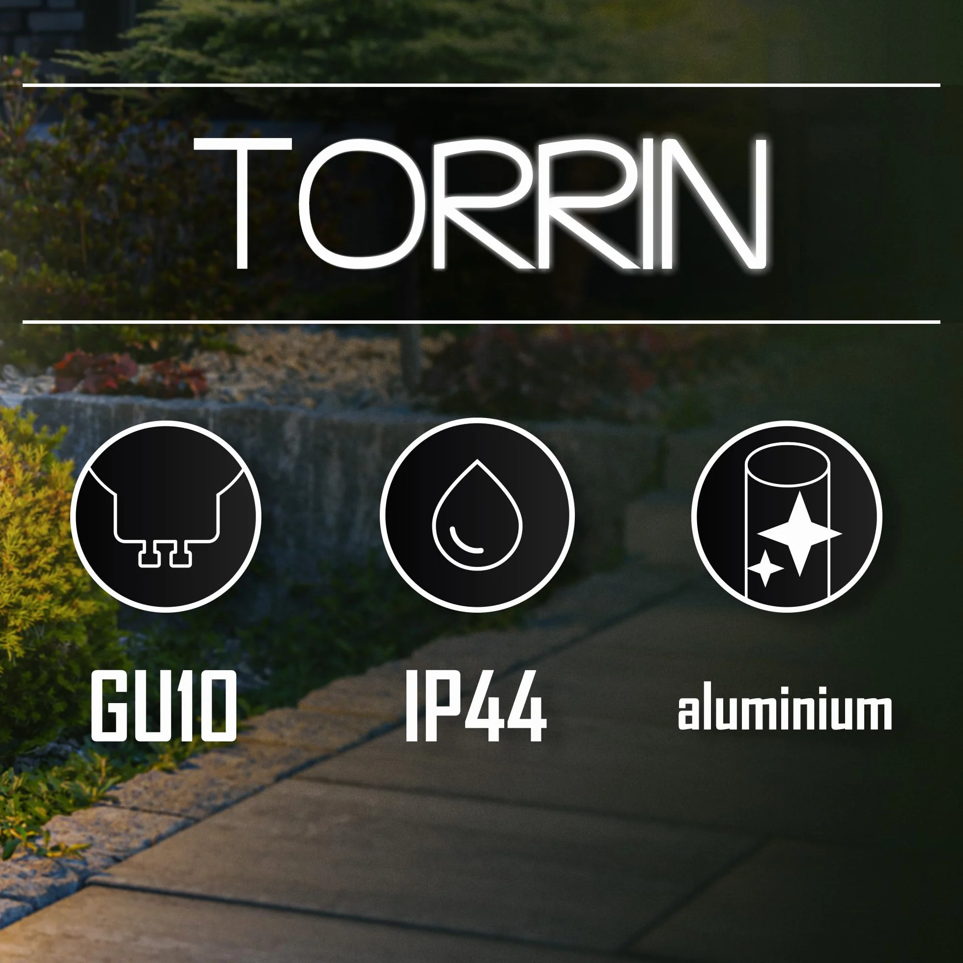 Torrin Lampe de Jardin IP44 GU10 Aluminium EDO Borne d'Éclairage Extérieur 55 cm Noire