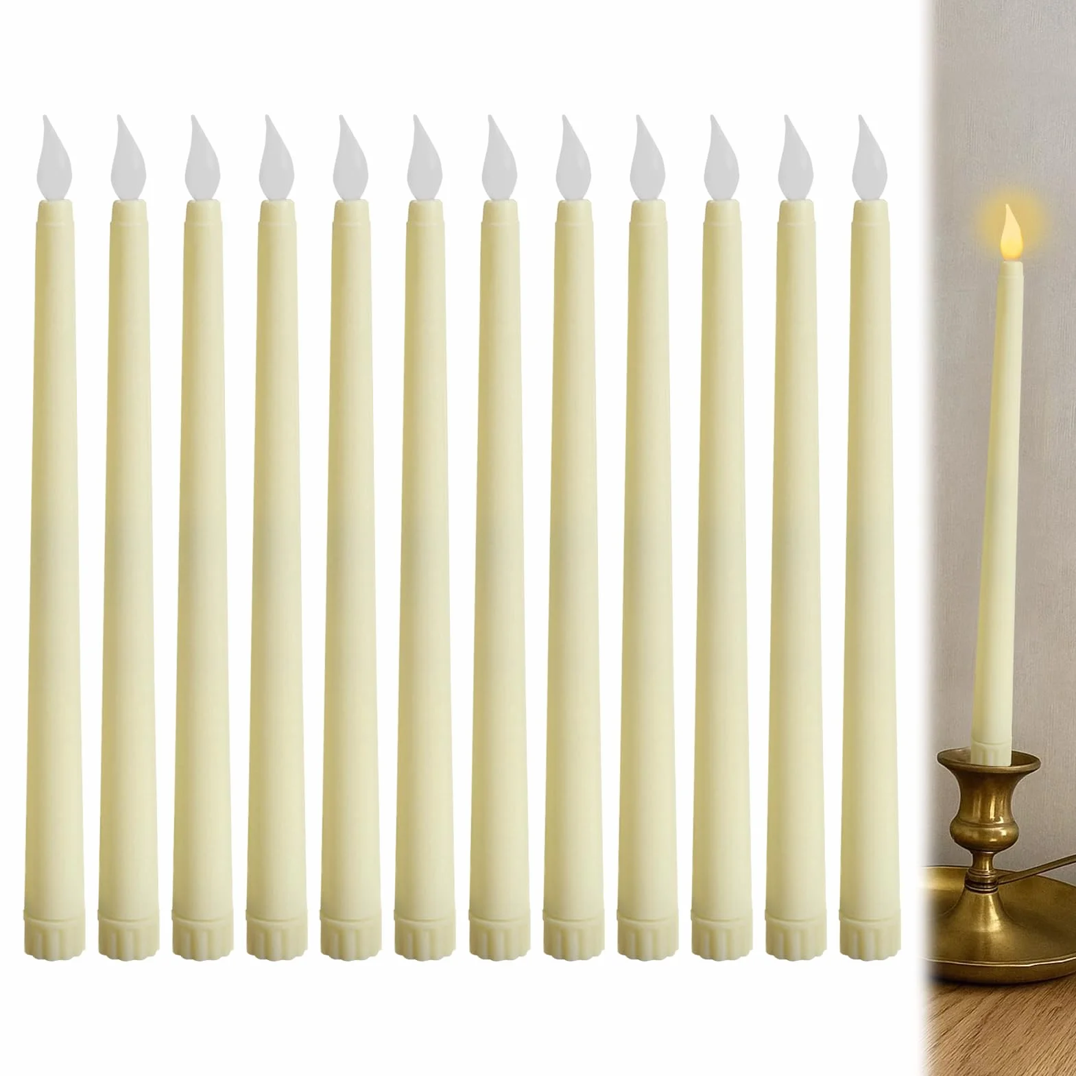 Bougie LED Flamme Vacillante 12 Pièces, Fausse Bougie Lumière Chaude pour Décoration Maison Noël