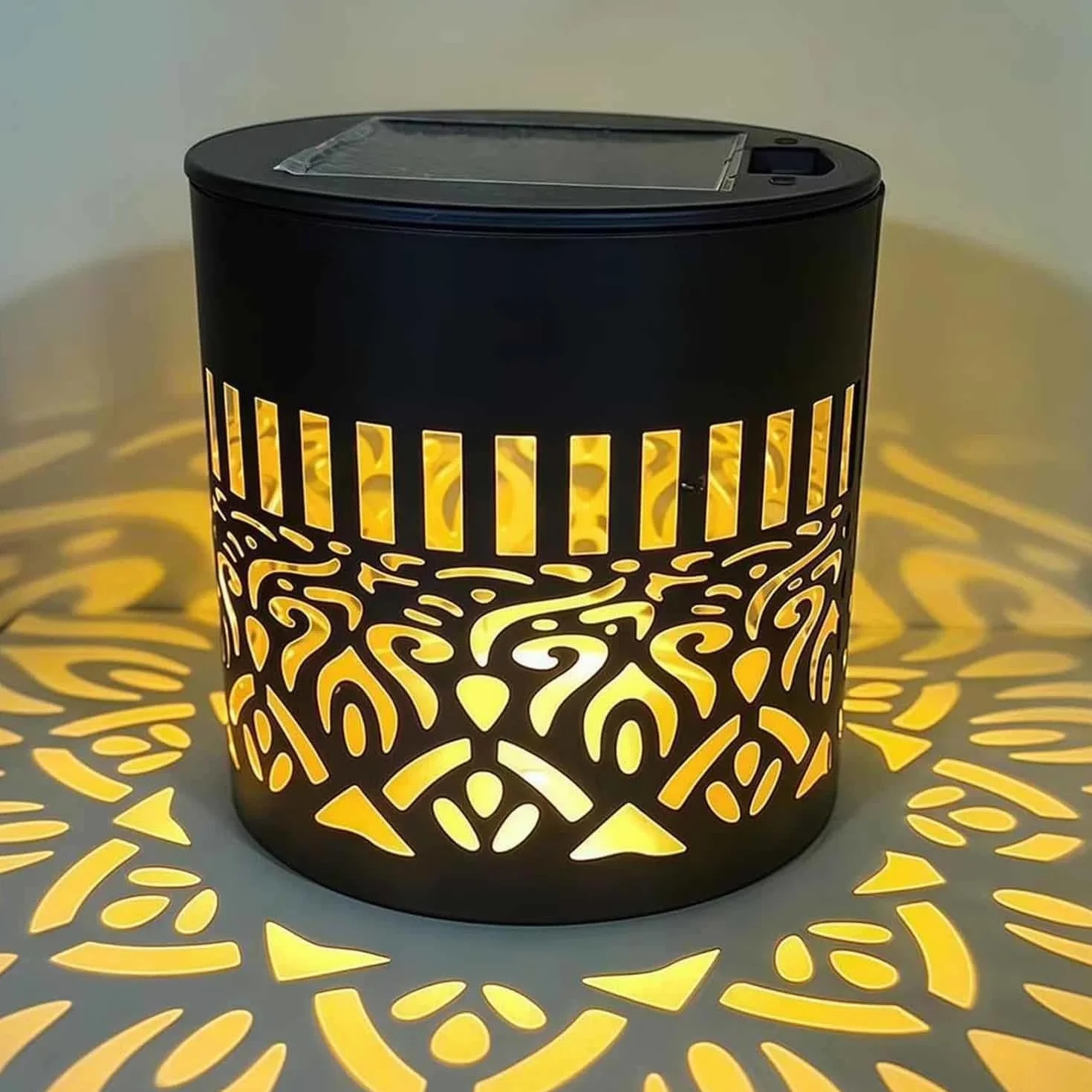 Lampes Solaires Clôture Mandala Métal 2pcs, Lampe Solaire Exterieur Jardin Imperméable Décoration Extérieure