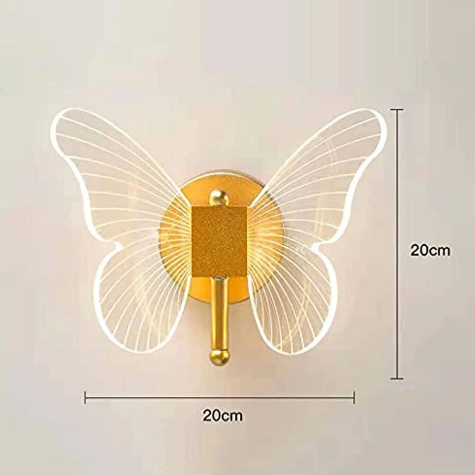 Applique Murale LED Papillon dorée 10 W Moderne Luminaire d'ambiance Intérieur Lampe de Chevet Chambre