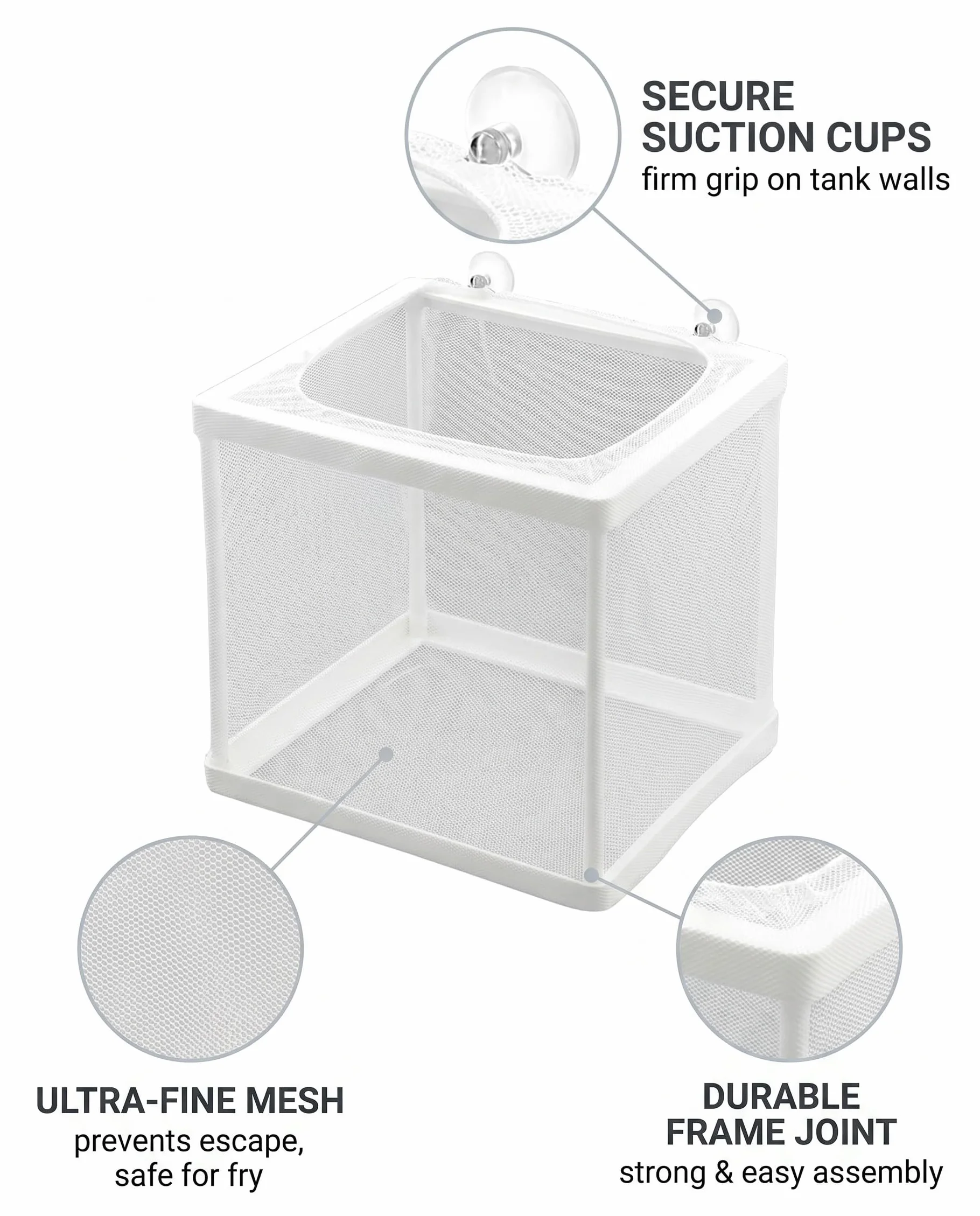 Boîte d’Élevage de Poissons, Aquarium Incubateur Filet, Séparation et Isolation pour Poisson Bébé