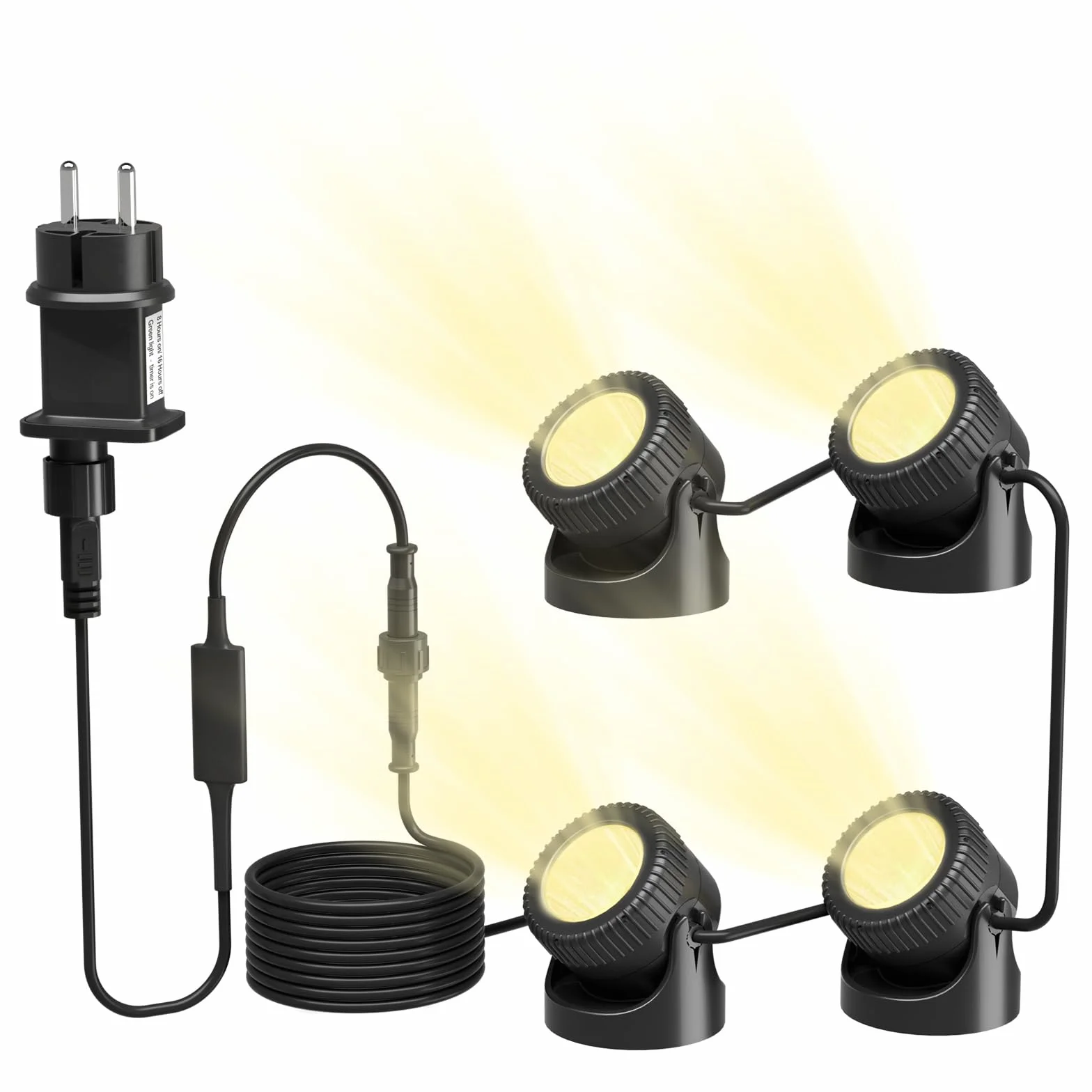 PChero Éclairage de bassin LED sous-marin IP68 projecteur de piscine étanche