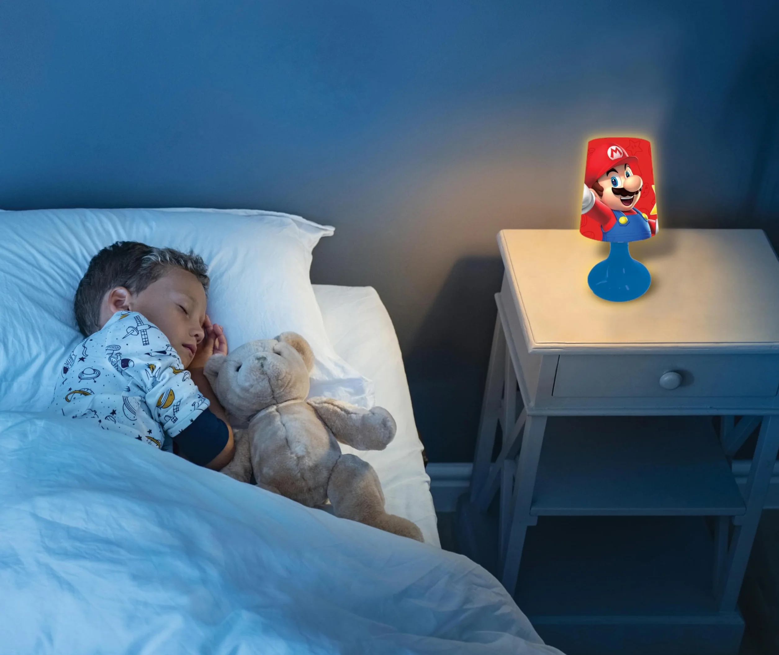 Lexibook Mini Lampe de chevet veilleuse sans fil Nintendo Rouge MLT10NILXB