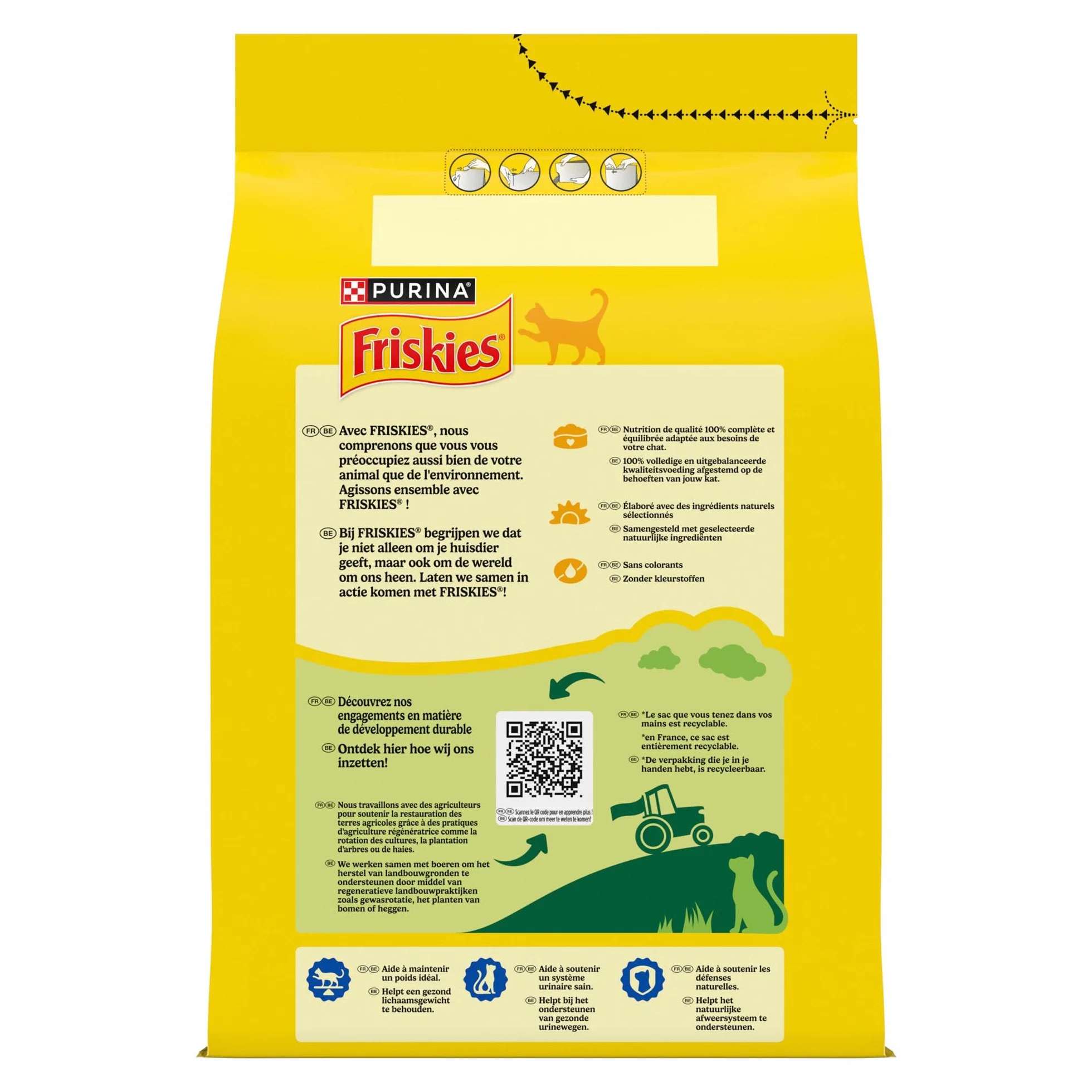 FRISKIES Chat Croquettes complètes pour Chats Adultes stérilisés Au Boeuf, Poulet et Légumes 3 KG