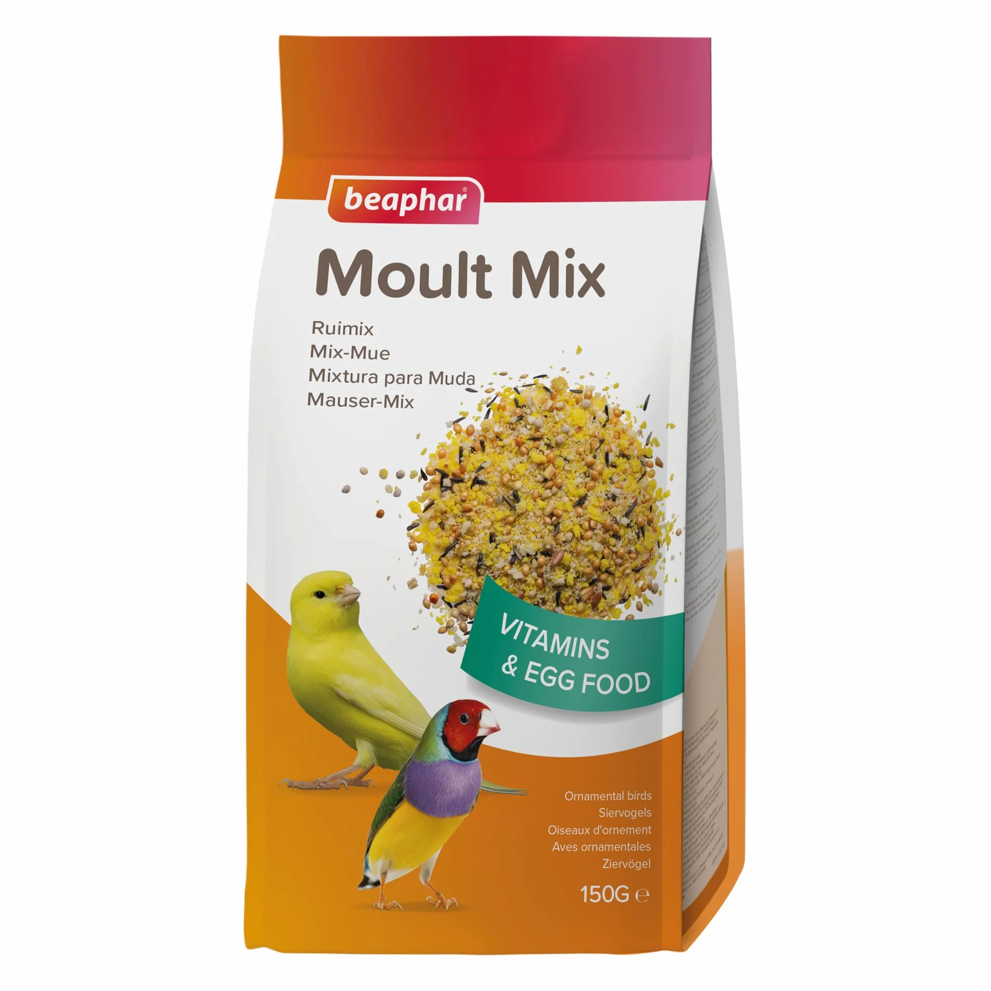BEAPHAR Mix-Mue pâtée fortifiante pour Perruche canari Oiseau Exotique vitamines acides aminés minéraux 150g