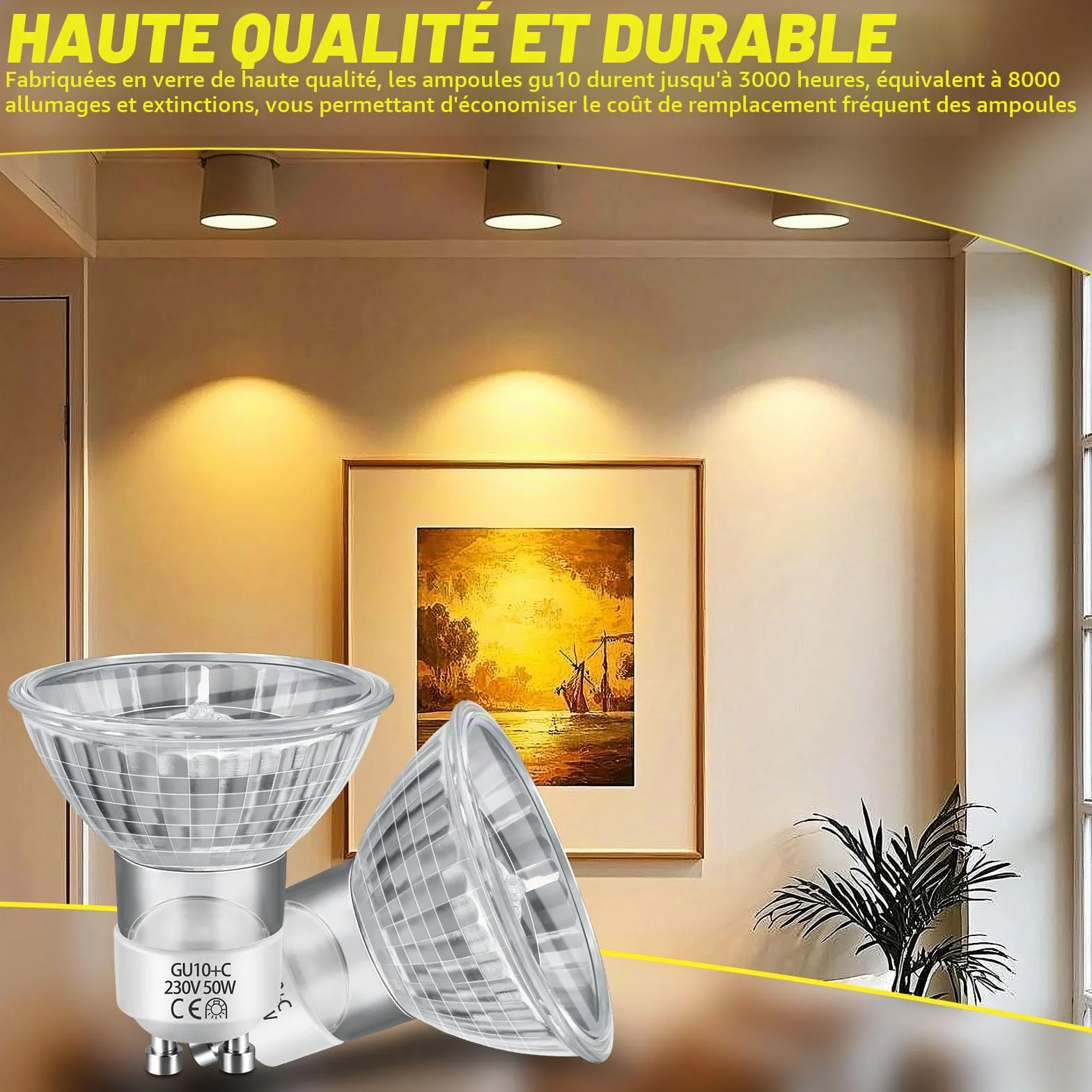Ampoule GU10 MR16 230V 2700K 38° Lot de 6