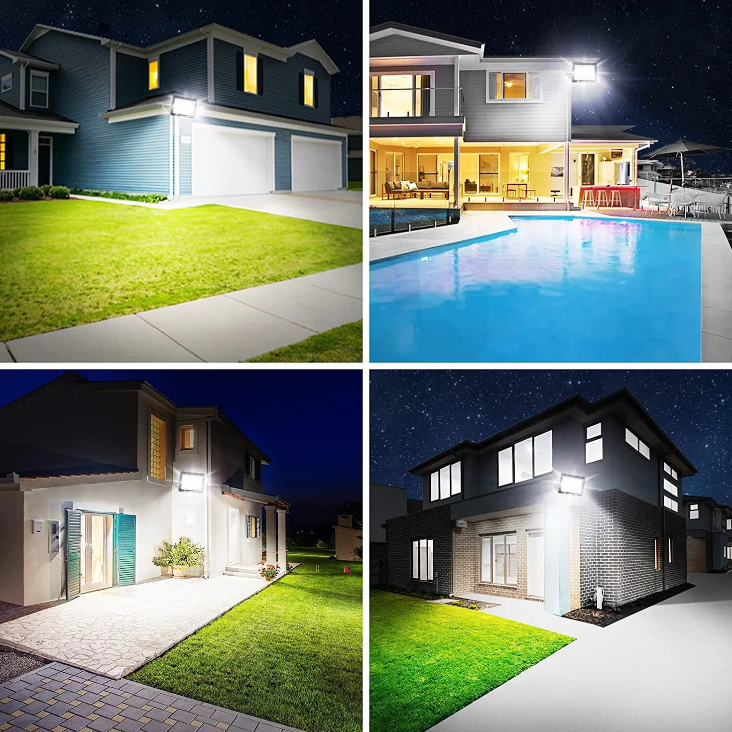 Projecteur LED Exterieur 50W IP67 Imperméable 5000LM 7000K Blanc Froid Eclairage de Sécurité