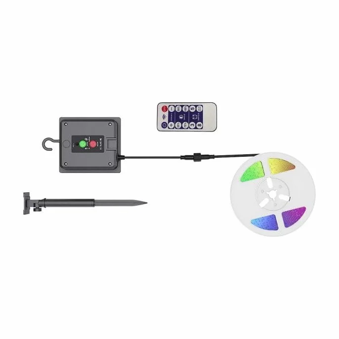 V-TAC Bande LED 6 W avec panneau solaire et télécommande IP67 5 m RGB multicolore