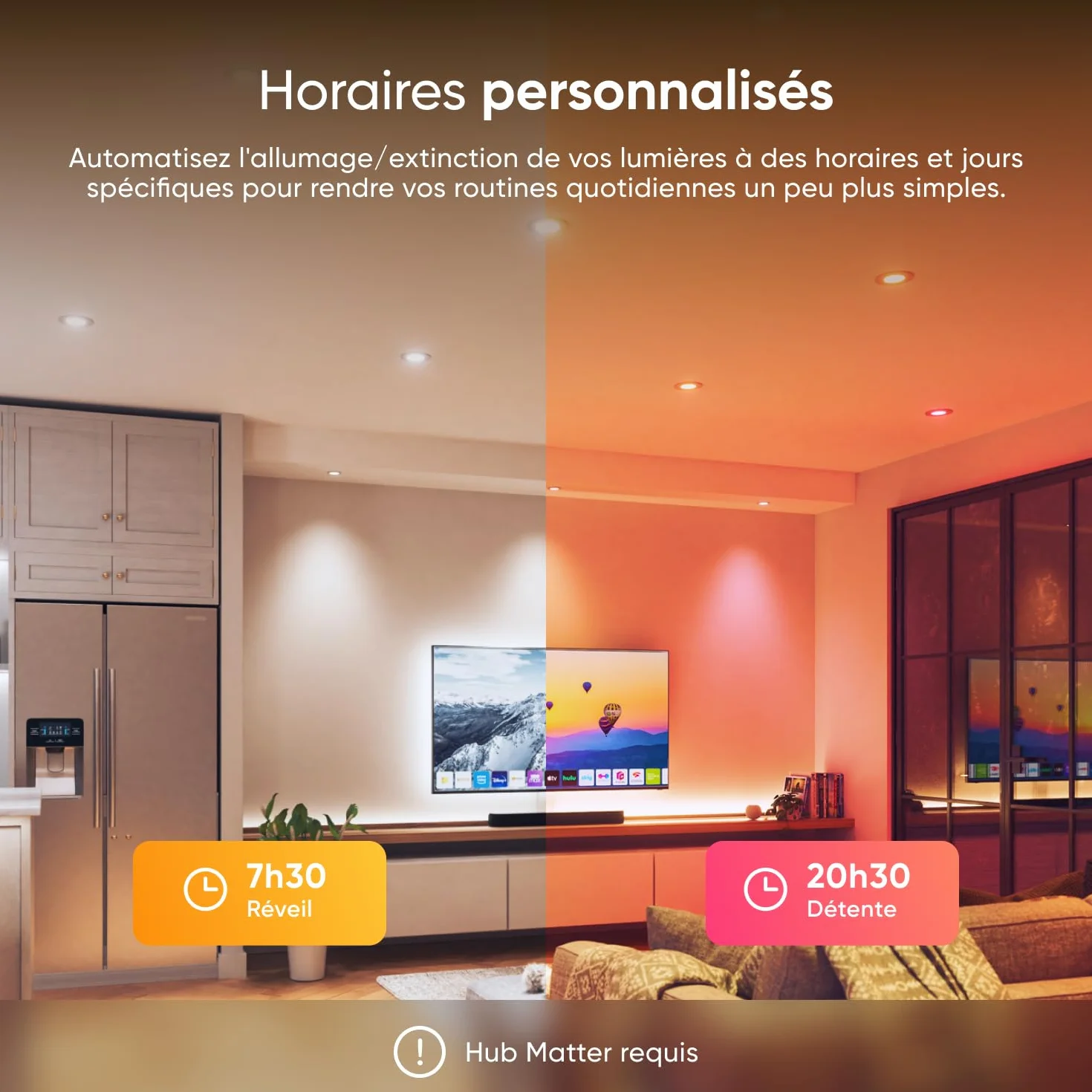 Nanoleaf Ampoule Connectée WiFi LED Spots Encastrés, Compatible Alexa/Google Home/App, Dimmable Multicolore 550LM 1200K-6500K, Découpe 75–85 mm