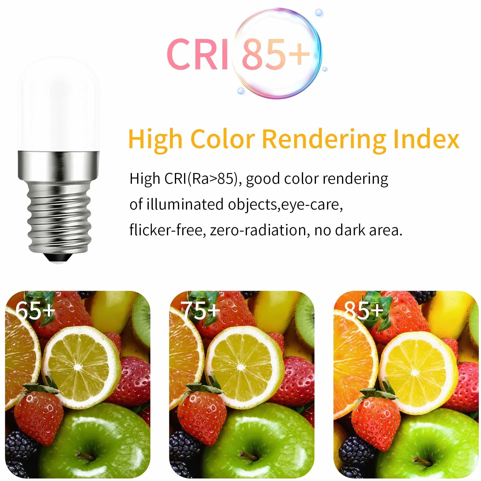 Ampoule LED E14 1W 120lm Blanc Chaud 2700K pour Réfrigérateur, 2 Pièces