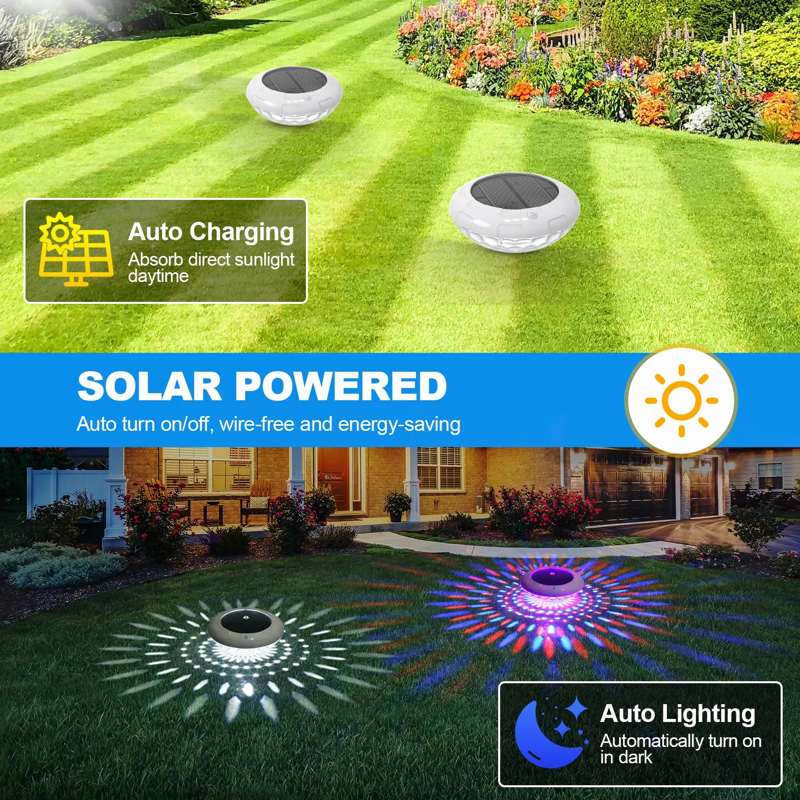 KingSom Lampe Piscine Flottante Solaire IP68 12 Modes Couleurs avec Télécommande