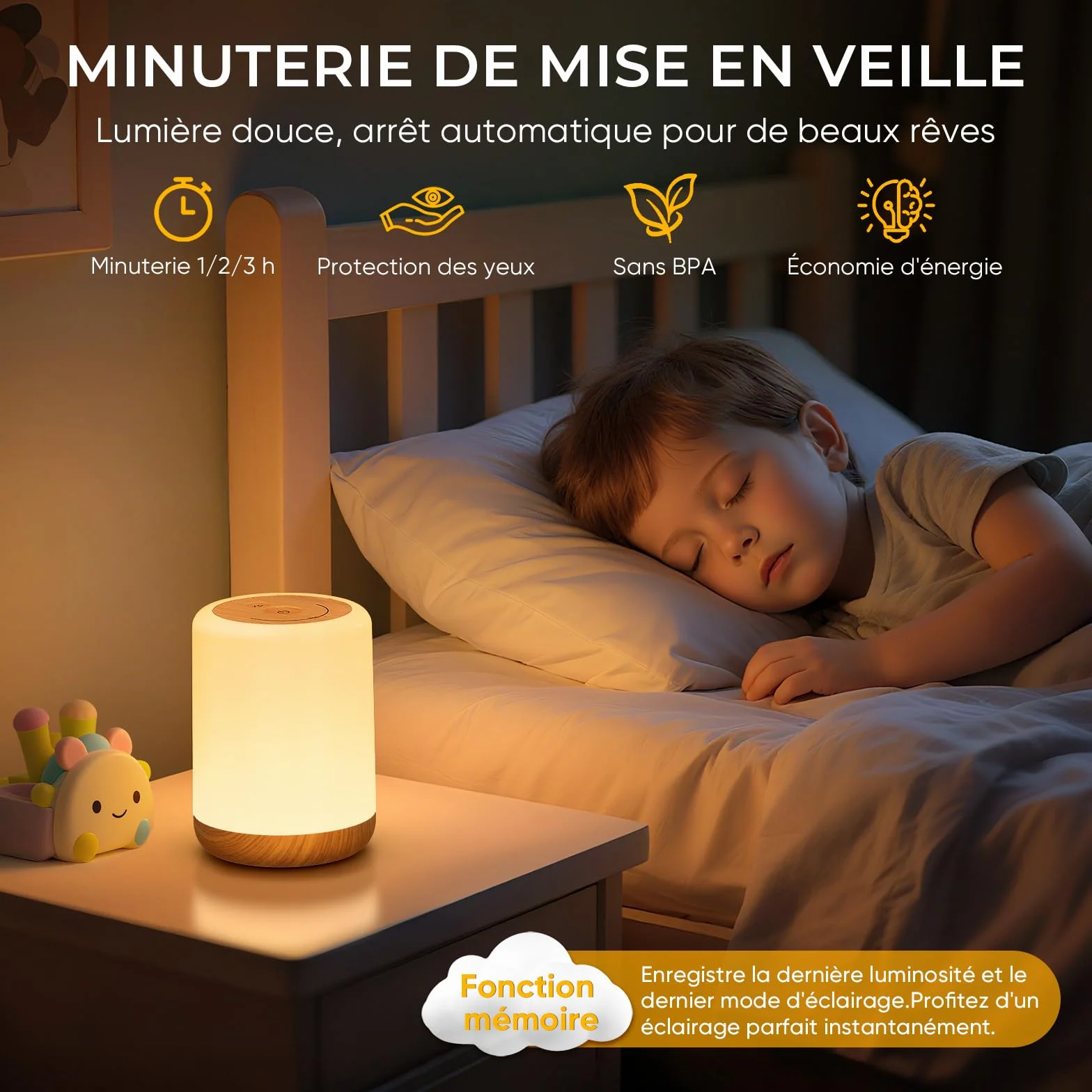 VIWAVE Lampe de Chevet Tactile, Veilleuse Bébé 256 Couleurs RVB 3 Modes Minuteur, Lampe de Table Rechargeable Sans Fil
