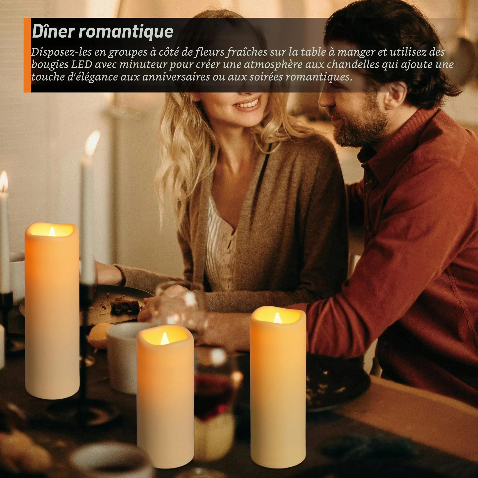 Bougies LED Sans Flamme Lot de 3 Extérieure Étanche avec Télécommande