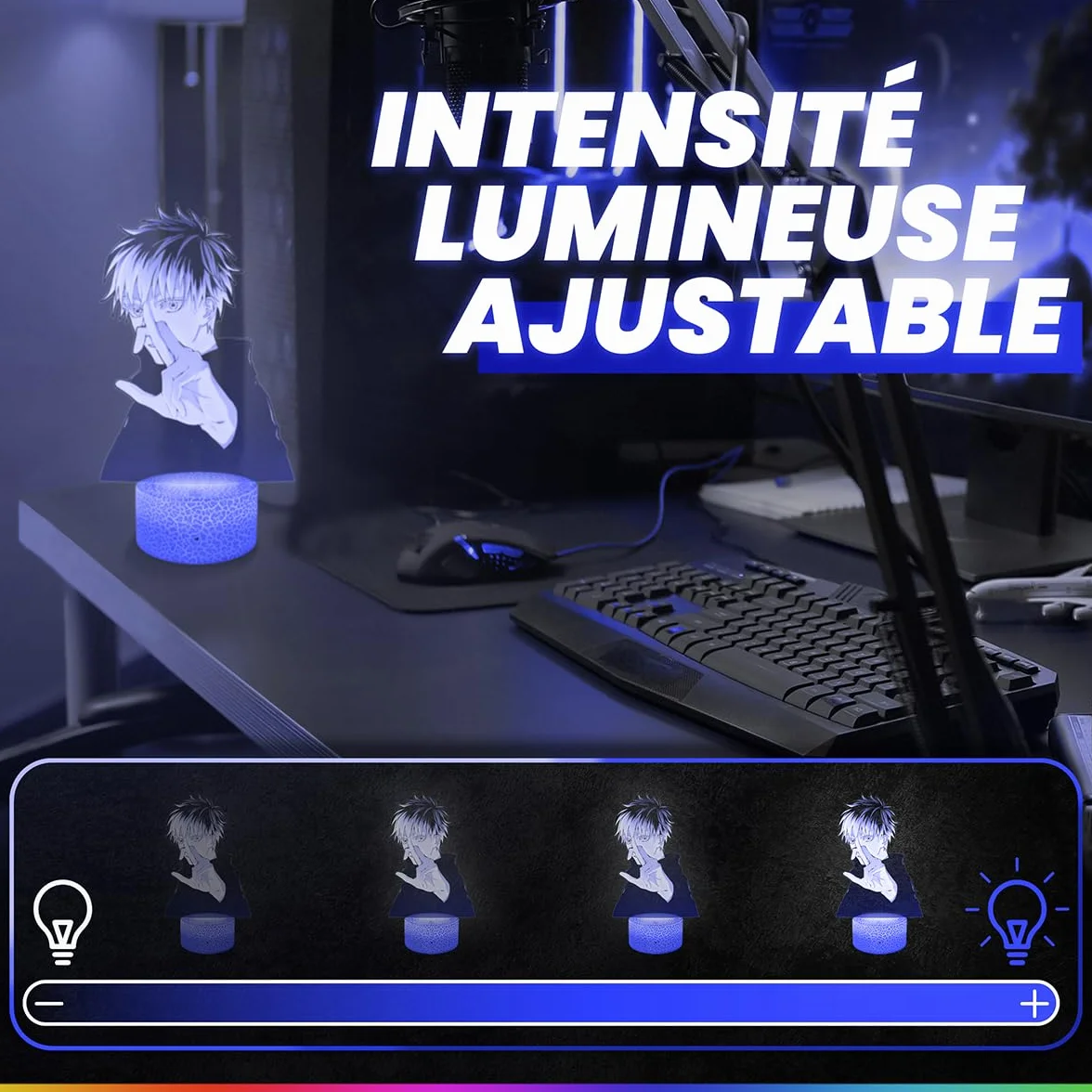 Lampe de chevet LED Satoru Gojo, décoration chambre ado garçon, idée cadeau manga