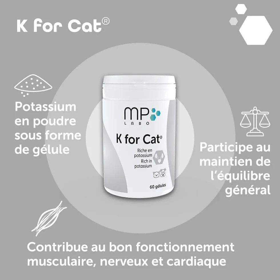 MP Labo K for Cat 60 Gélules Riche en Potassium pour Chien et Chat