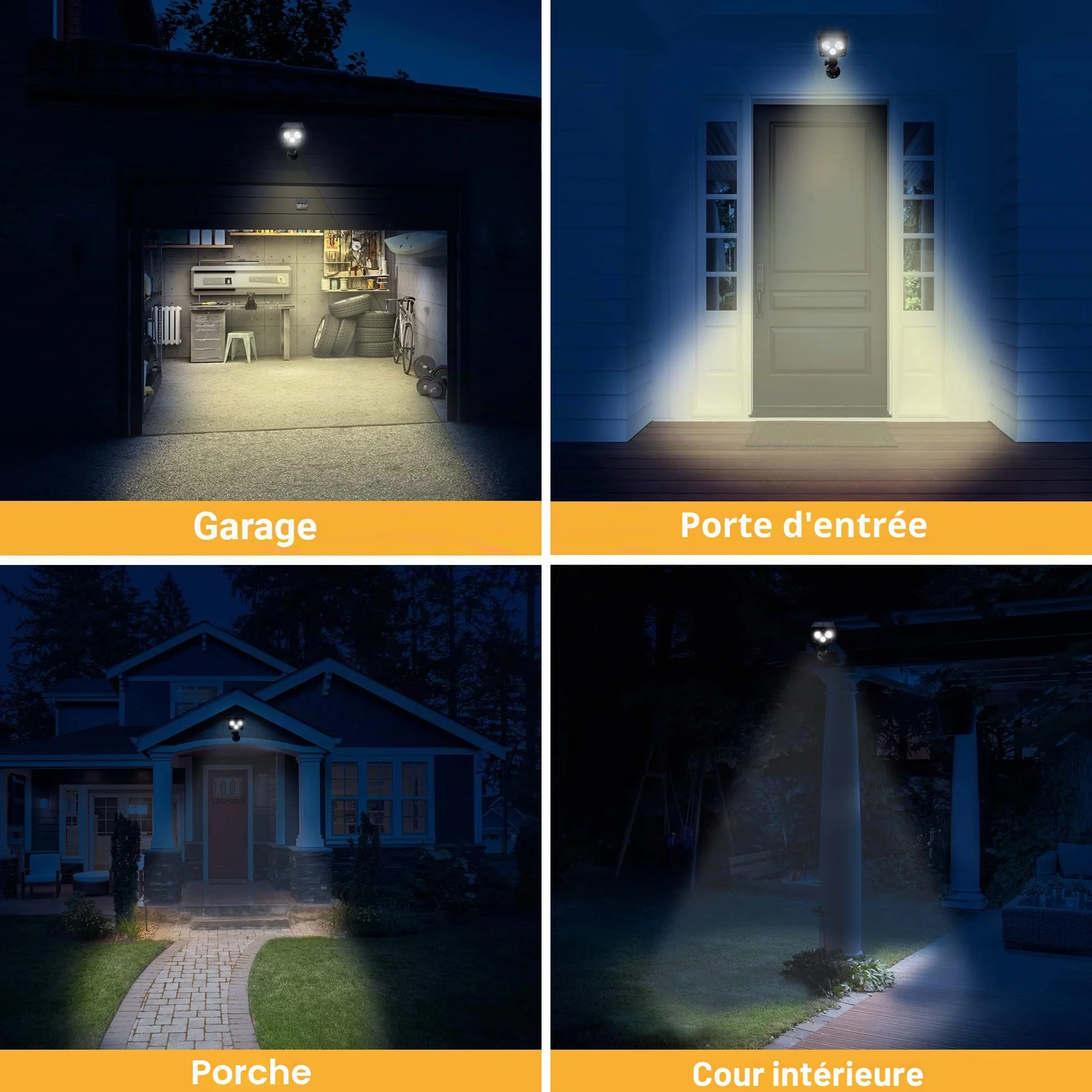 Proxinova Caméra Factice Extérieure Projecteur Solaire Détecteur de Mouvement PIR 1050 Lumens IP65