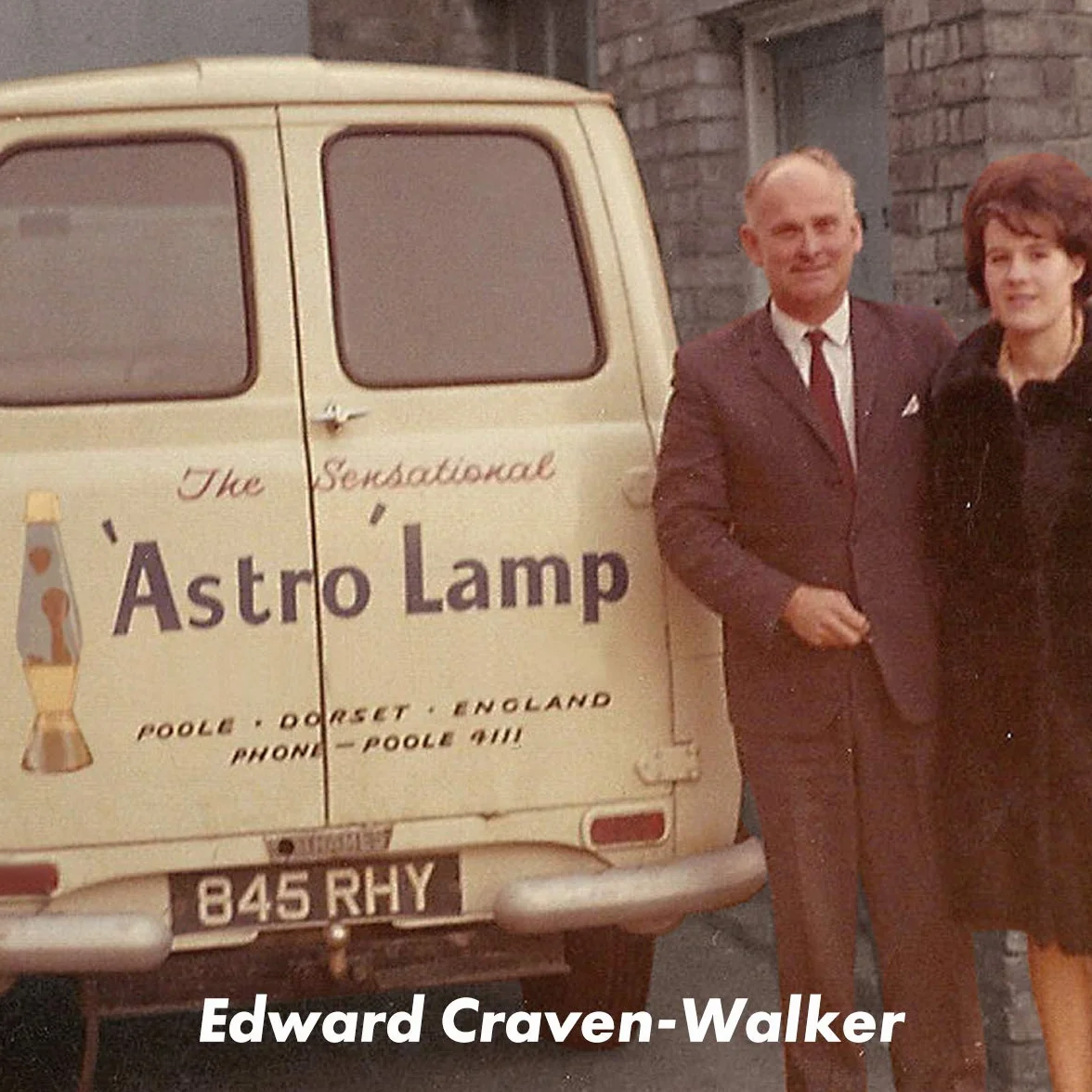 MATHMOS Lampe à lave Astro Argent Violet/Orange 1963 Fabriquée à la main Grande-Bretagne