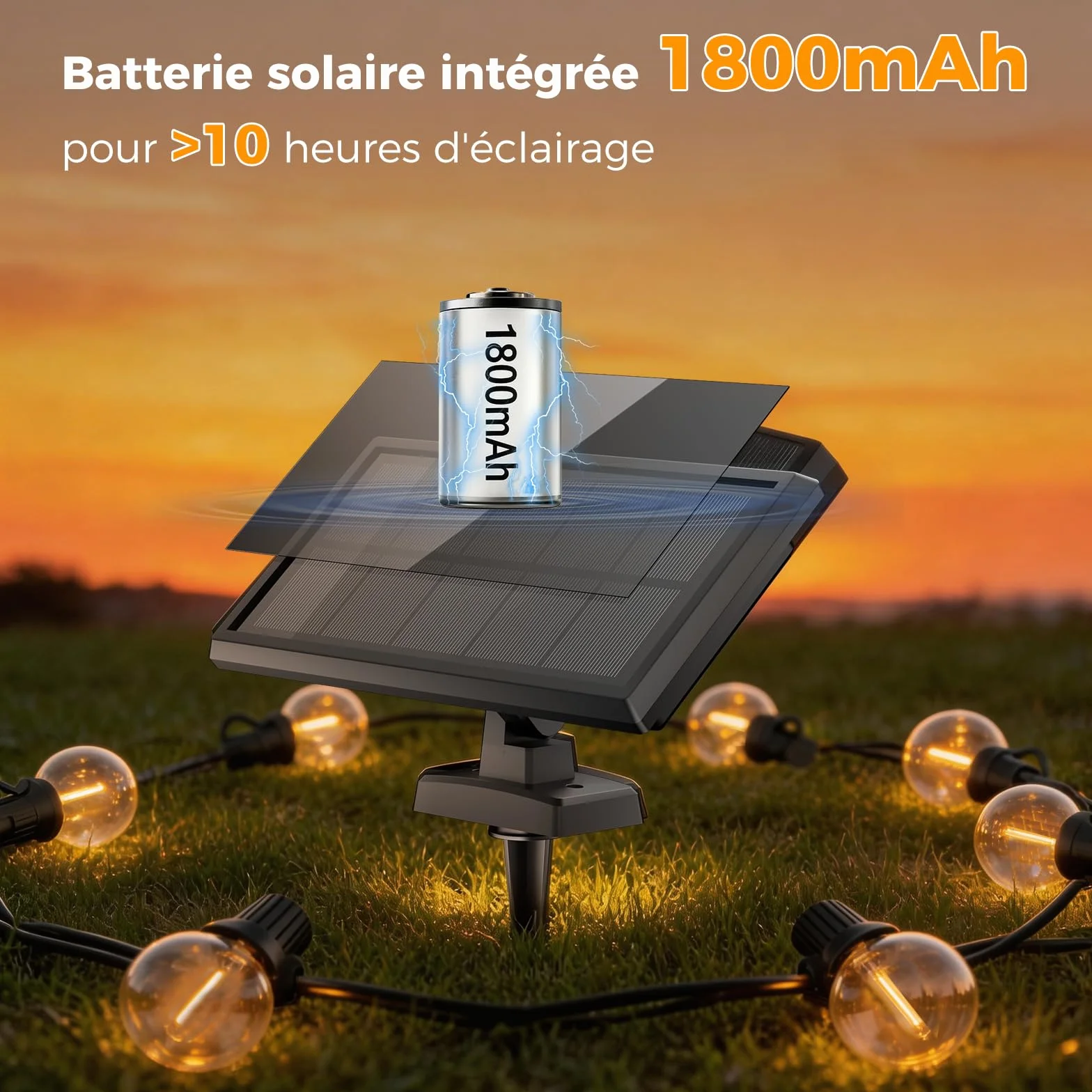 Guirlande Solaire Lumineuse Exterieure 16,3 m avec Telecommande & Minuterie, Étanche G40 LED, 4 Modes Gradable