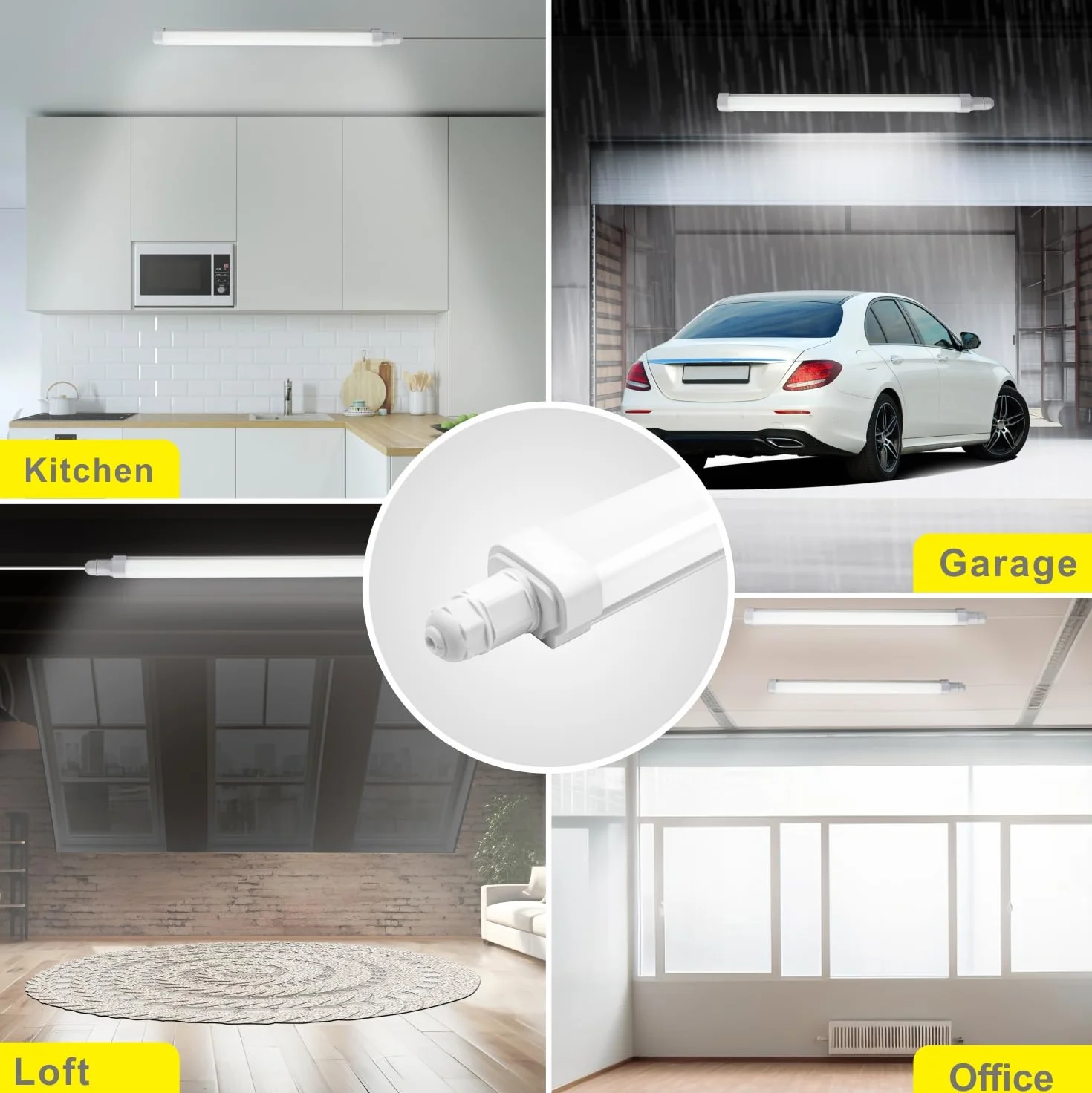 BrightFly Lot de 2 Réglettes LED 120 cm, 30W 3420 lm, 6500K Blanc Froid, IP65 Étanche pour Garage