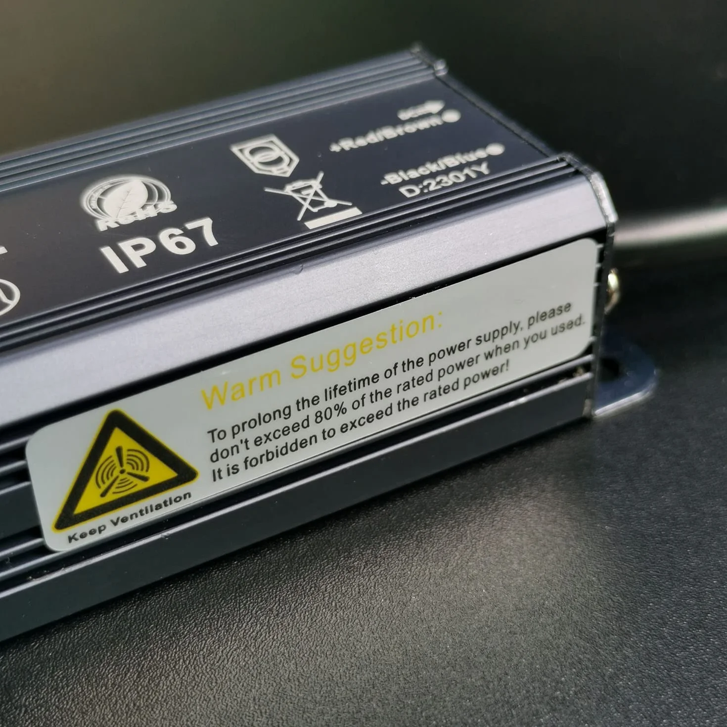 Transformateur LED Étanche 24V 60W IP67 Alimentation 2,5A