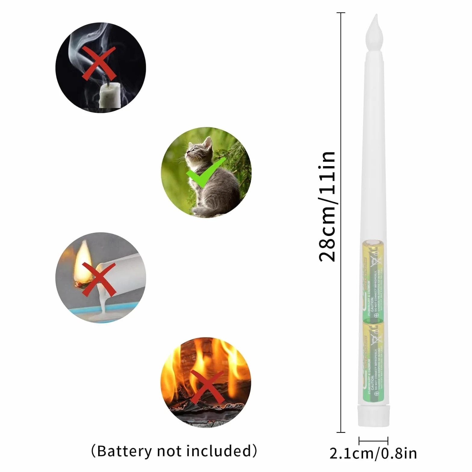Bougies à LED sans Flamme, Bougie Électrique, Lampe pour Décoration de Fête