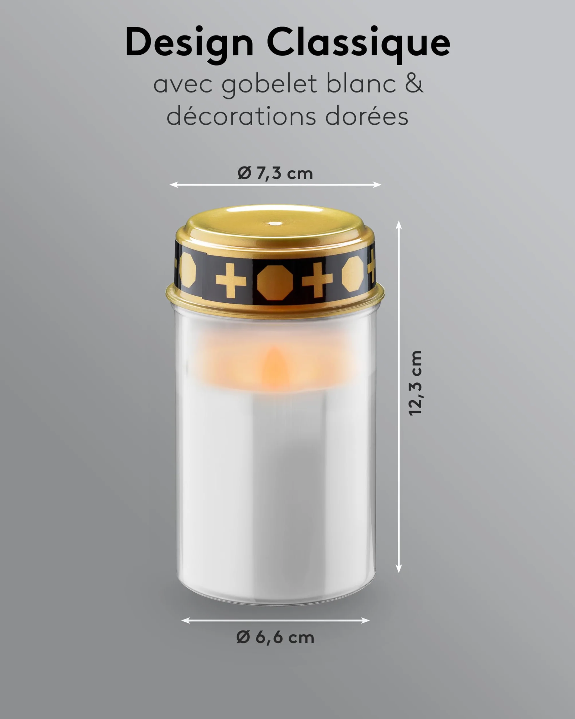 Lampe funéraire LED goobay extérieur blanc 2 piles AA 77771