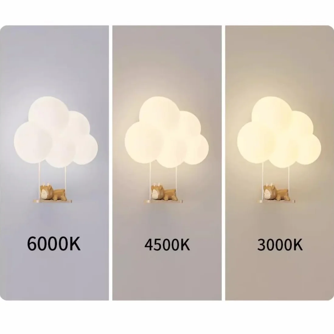 Appliques murales LED nuage pour chambre enfant fille réglable