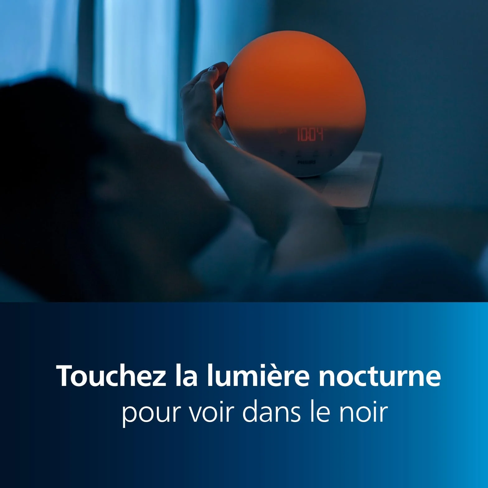 PHILIPS SmartSleep Wake-up Light HF3521/01 – Lampe de réveil avec simulation colorée du lever de soleil, 20 niveaux de luminosité, 6 sons naturels, éclairage nocturne