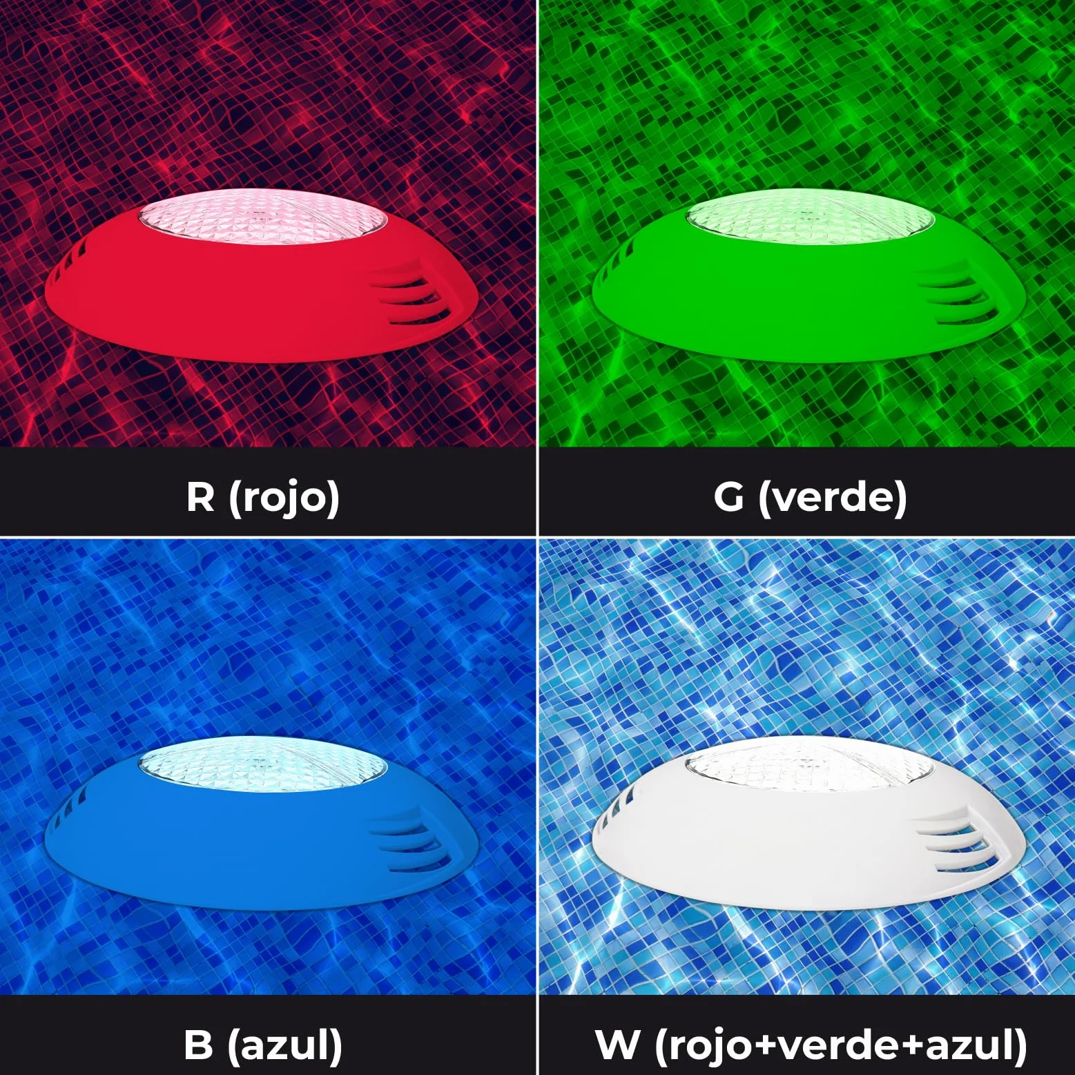 ATOMANT Lot de 2 Lumières de Piscine LED 45W RGB 12V AC IP68 Submersible