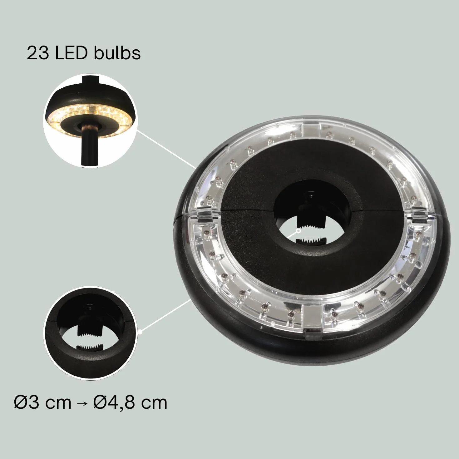 Lampe pour Parasol à LED HOME It – Lumière extérieure ambiance chaude – Éclairage de jardin solaire à piles