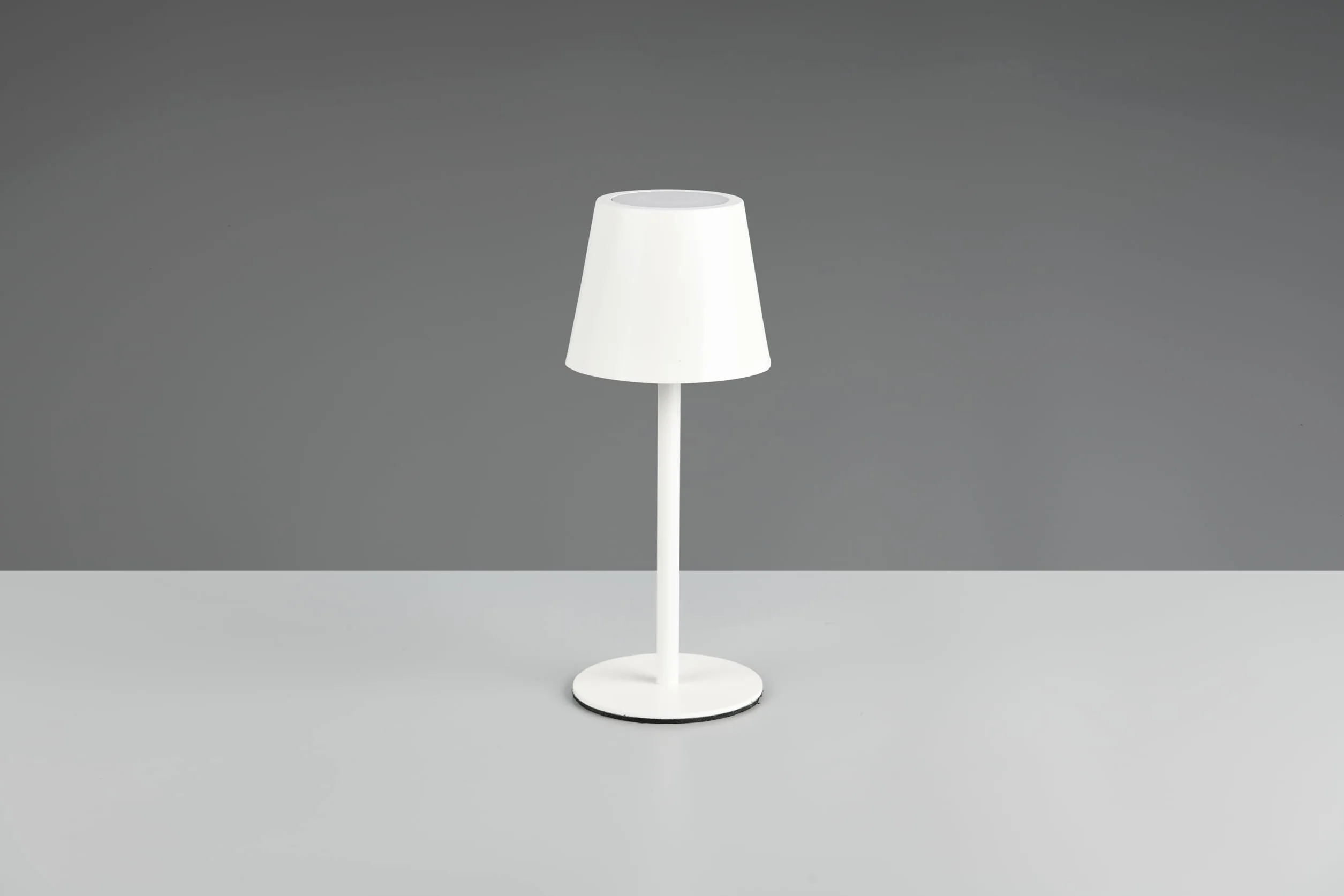 Reality Leuchten Diaz Lampe de table d'extérieur à 4 LED avec batterie métal blanc mat 1,6 W Couleur de la lumière réglable