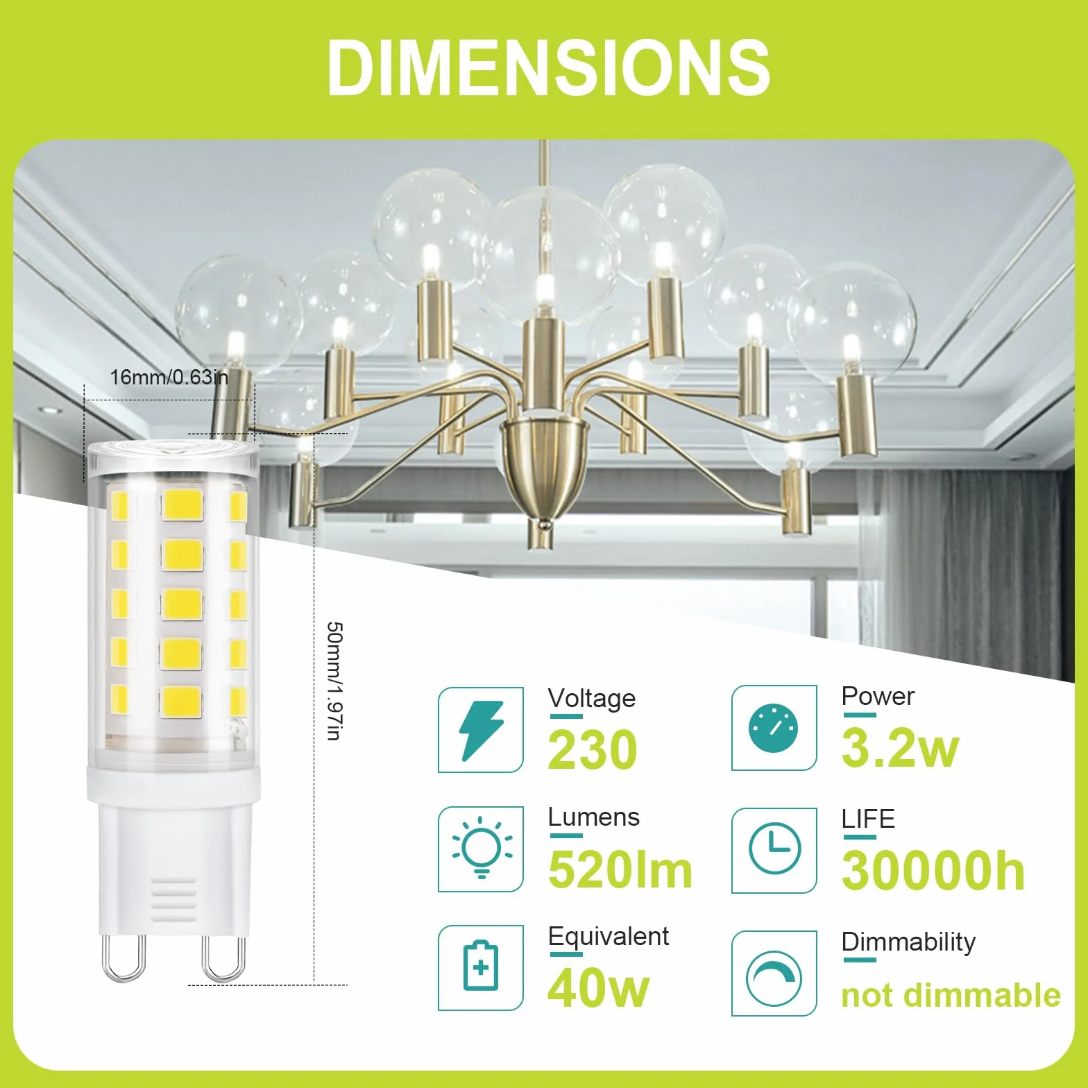 Ampoule LED G9 3.2W 520LM Blanc Neutre 4000K 220-240V Lot de 10