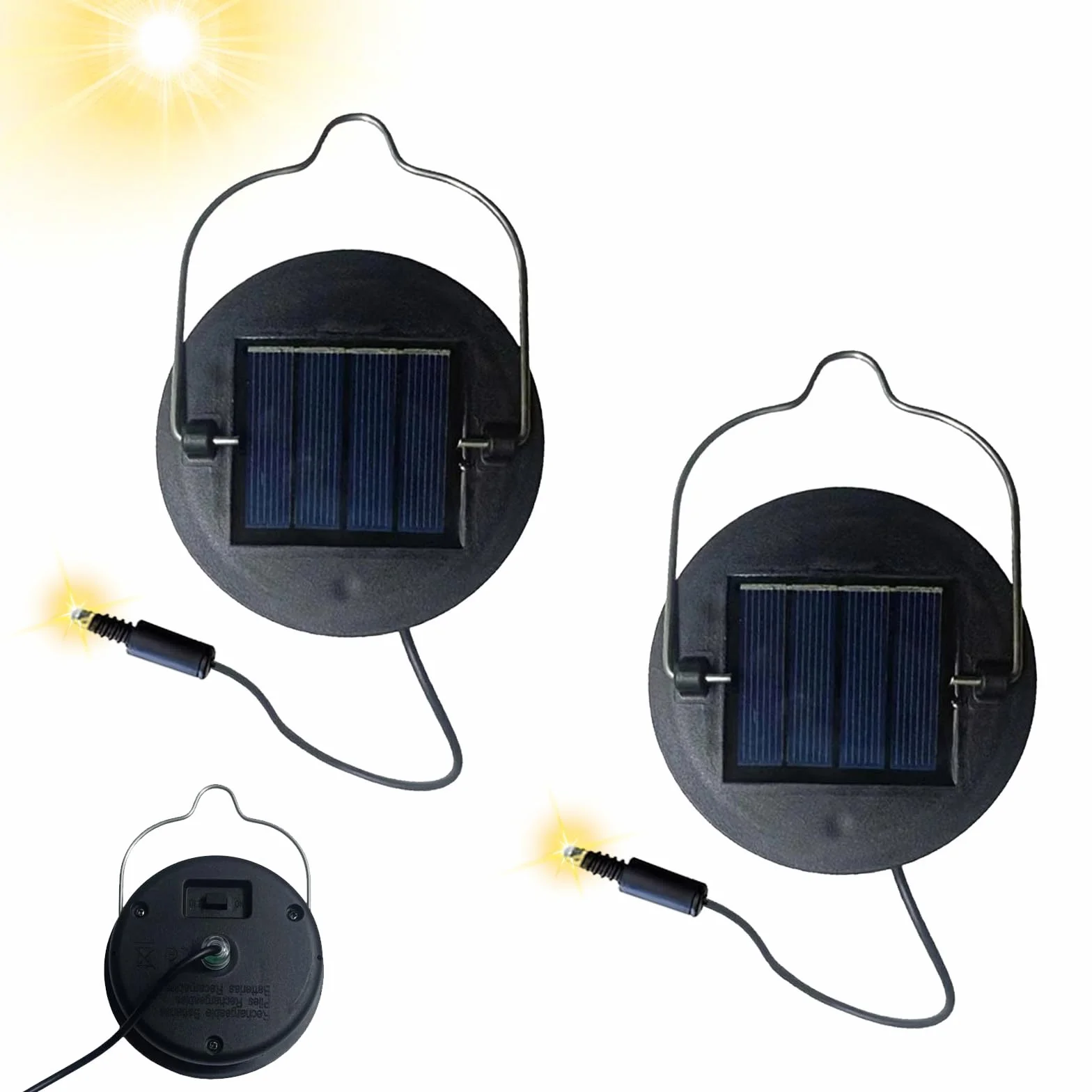 Lampes Solaires de Rechange 2 Pièces 8.5cm pour Lanterne Solaire