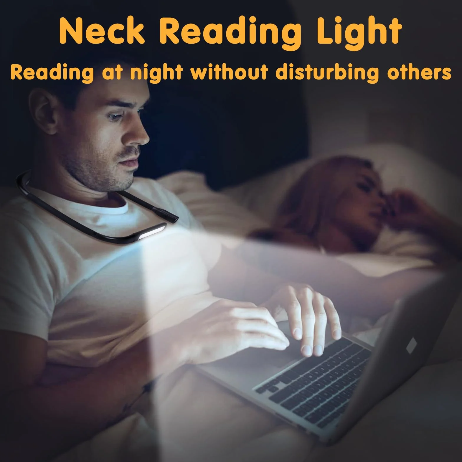 Alyvisun Lampe de Lecture de Cou, Lampe LED Rechargeable USB Flexible, Luminosité Réglable 3 Couleurs pour Lire au Lit